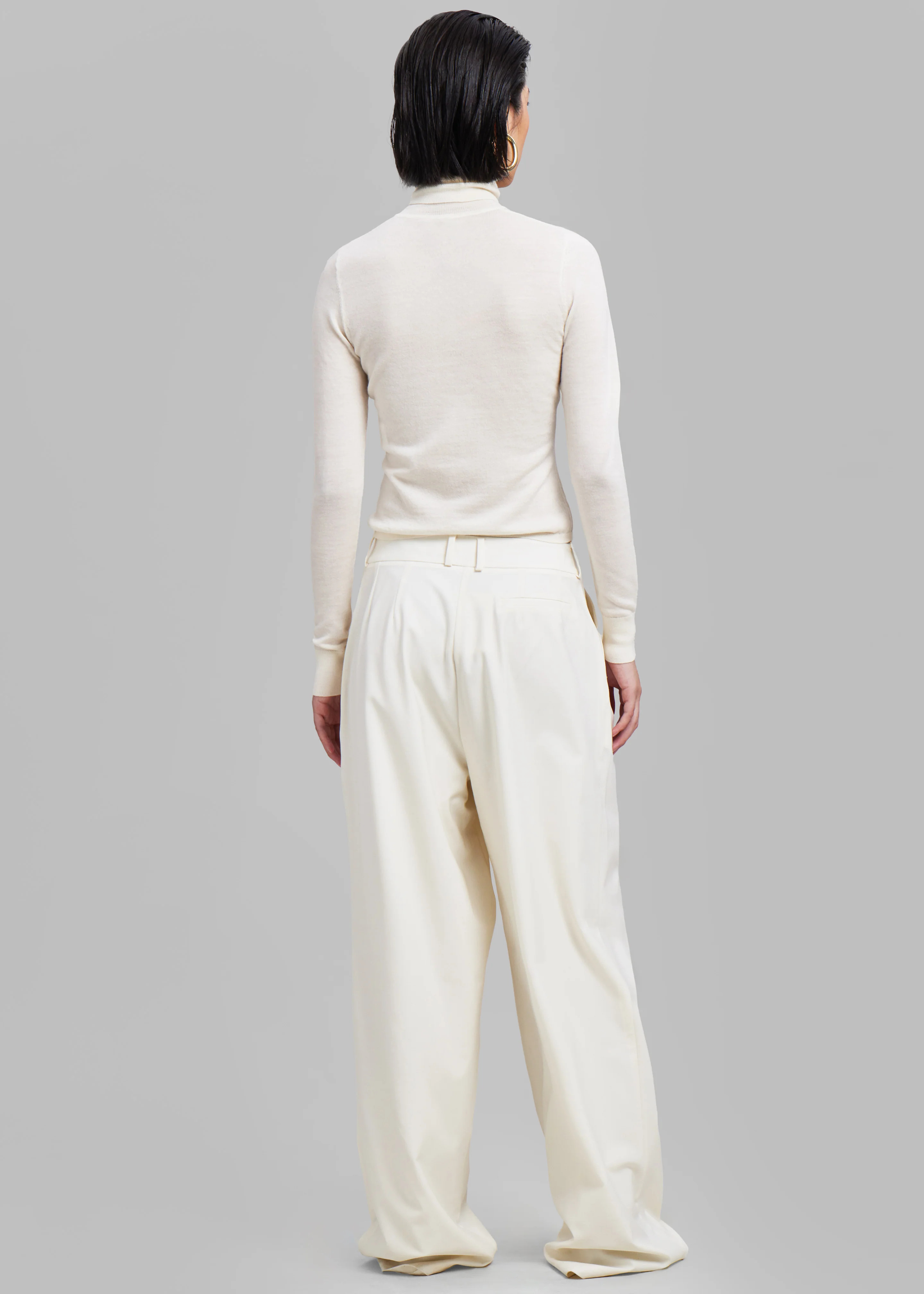 Ripley Pleated Trousers - Ivory - Image 7