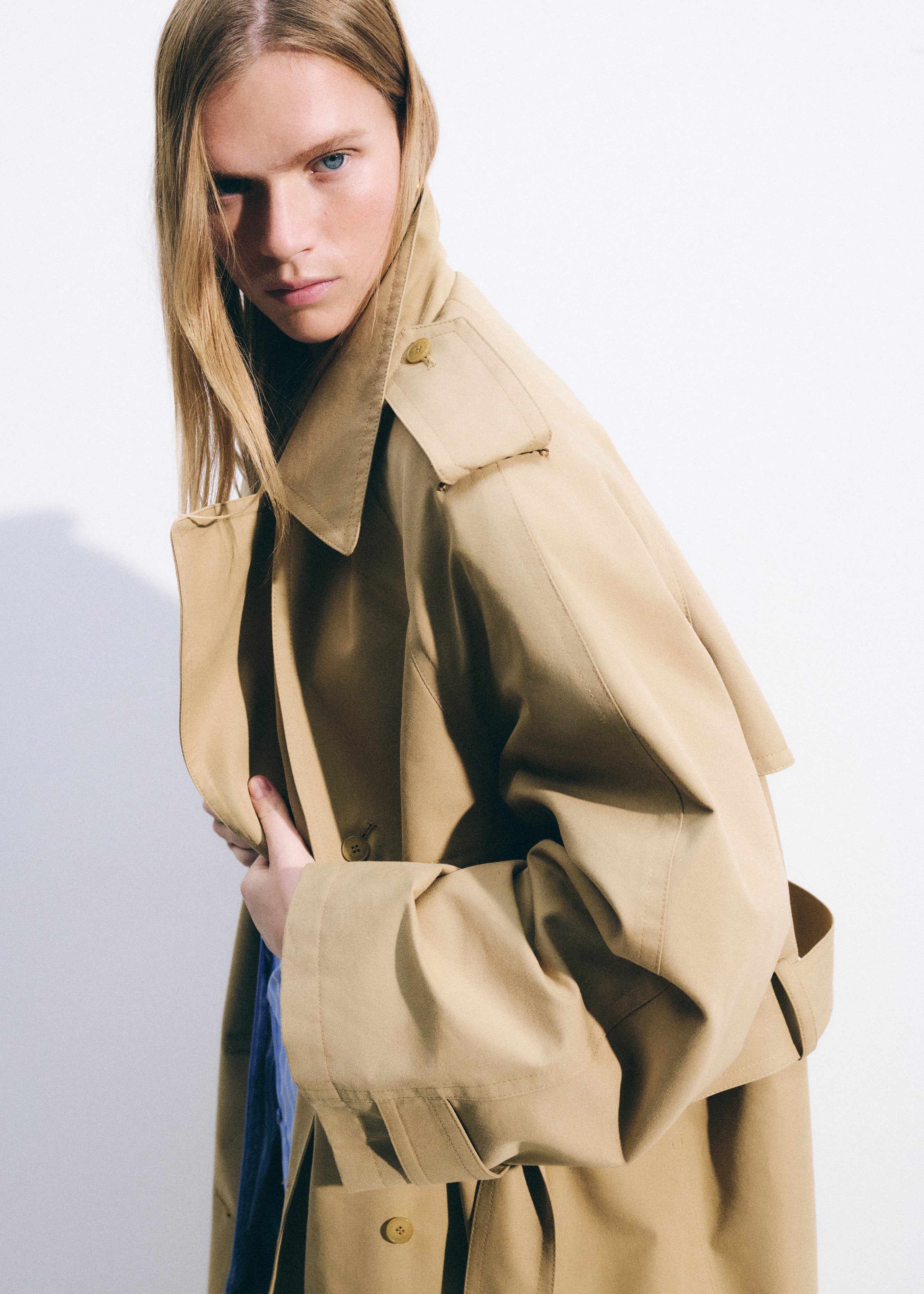 Riva Cotton Trench Coat - Camel - Image 4