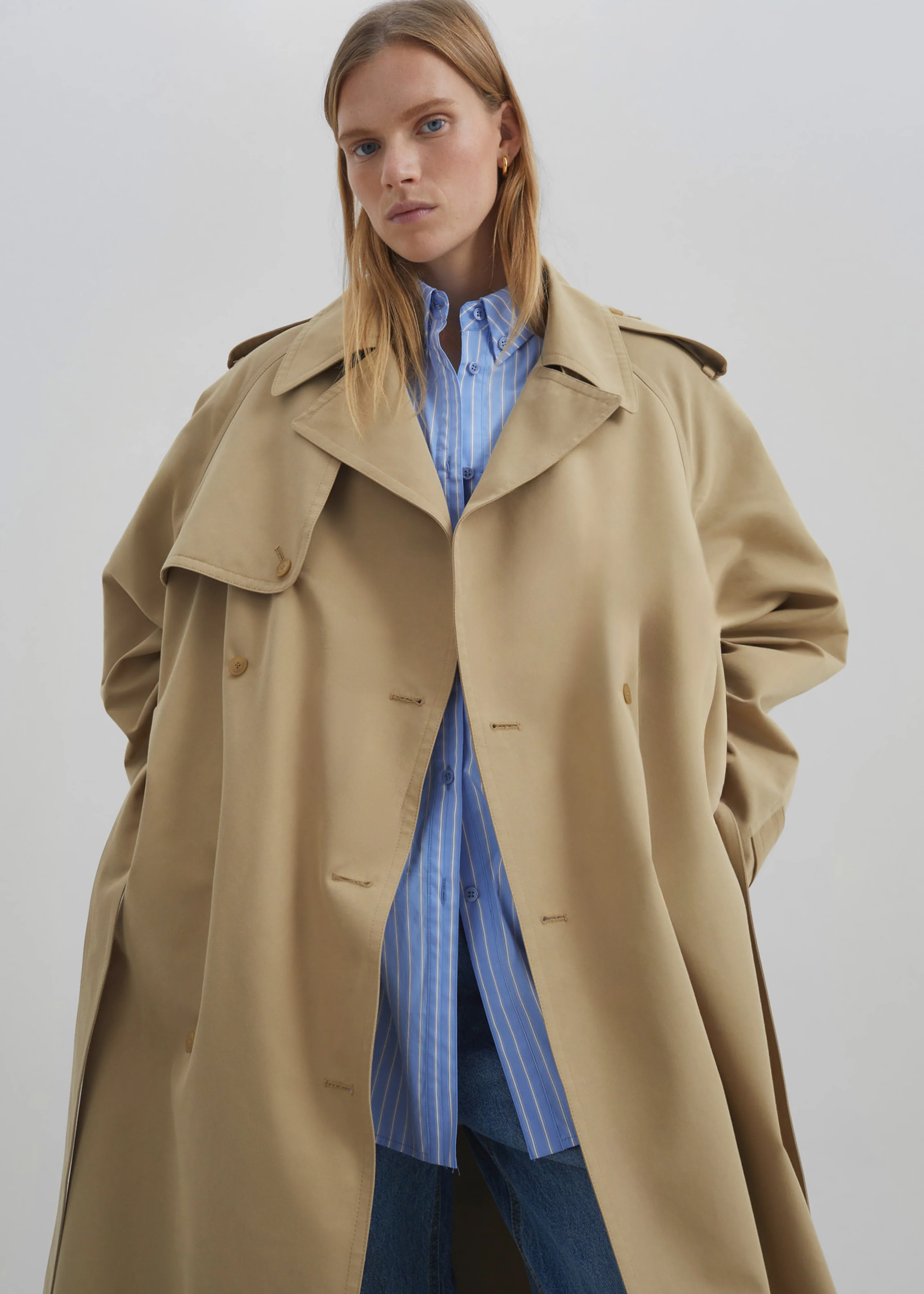 Riva Cotton Trench Coat - Camel - Image 5