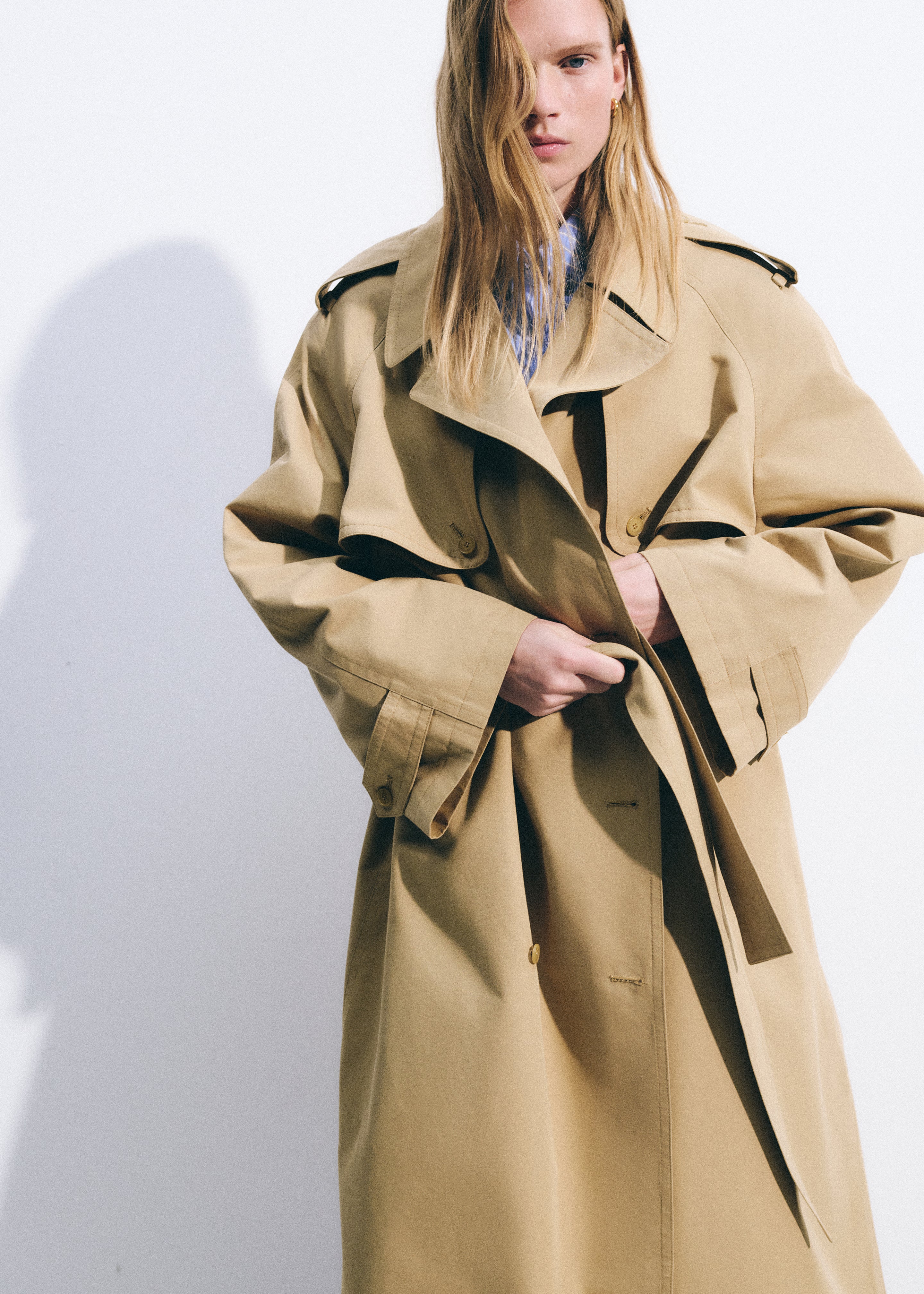 Riva Cotton Trench Coat - Camel - Image 6
