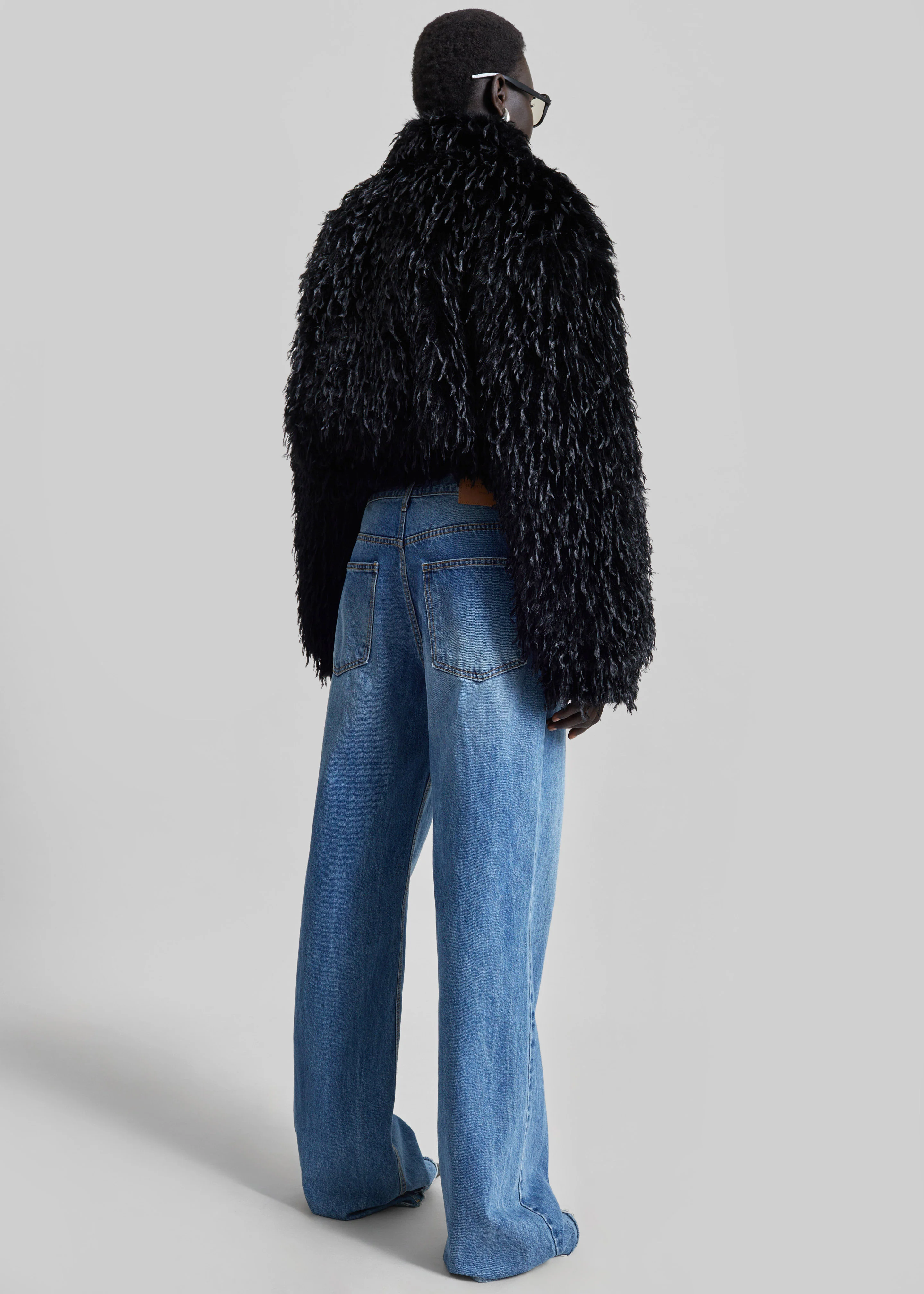 Rivee Faux Fur Pullover - Black - Image 8