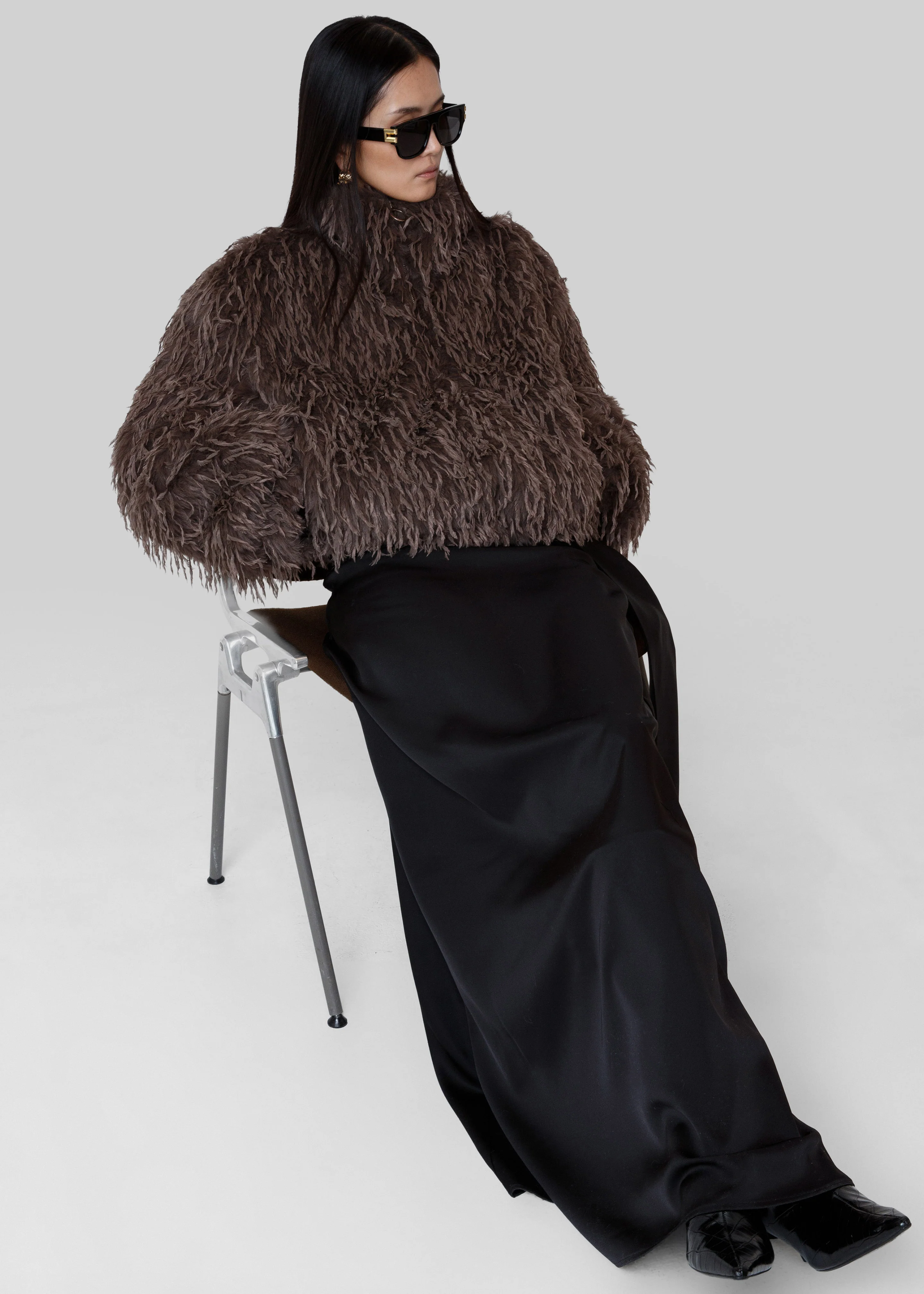 Rivee Faux Fur Pullover - Brown - Image 5