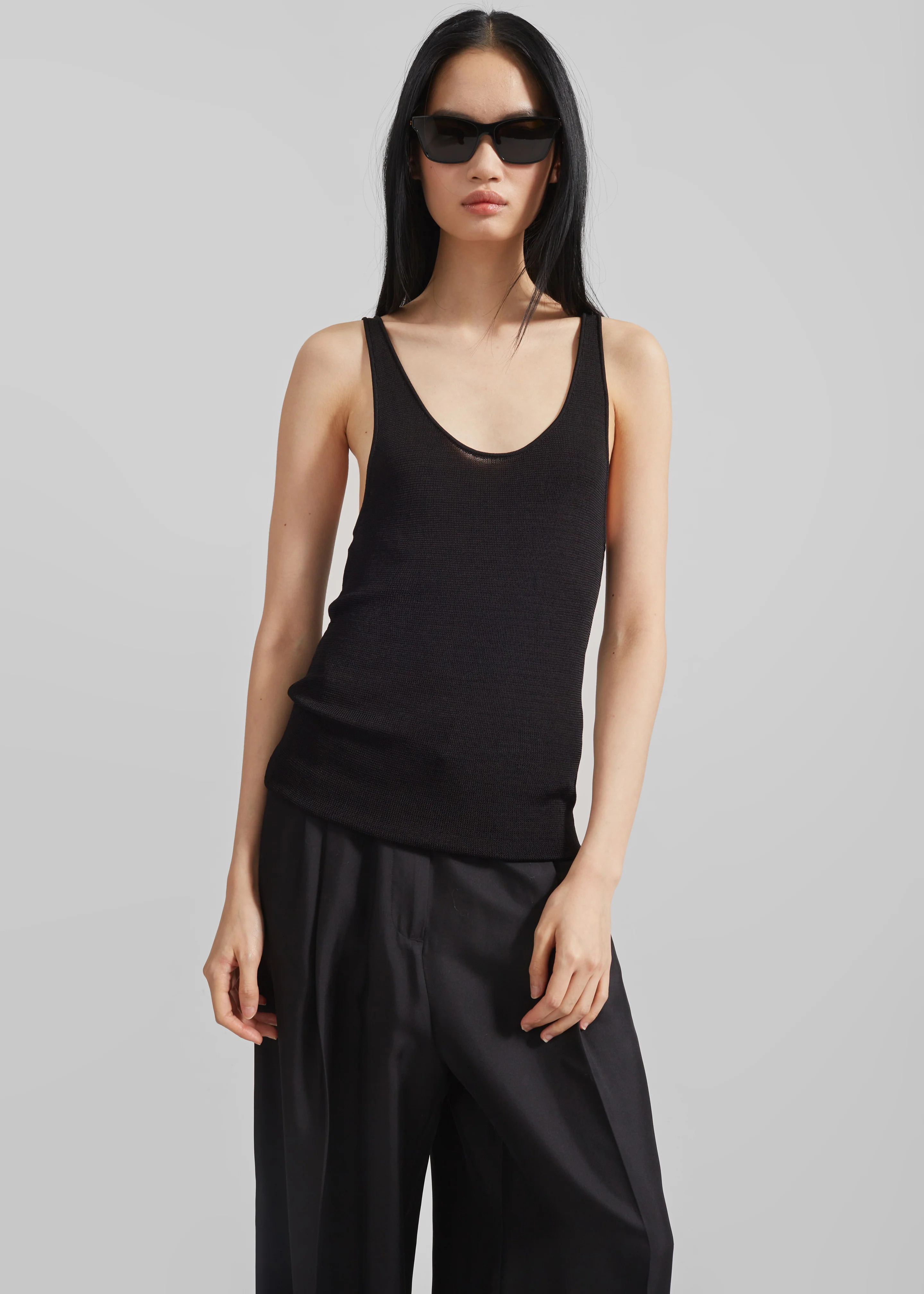 Rivo Knit Tank Top - Black - Image 3