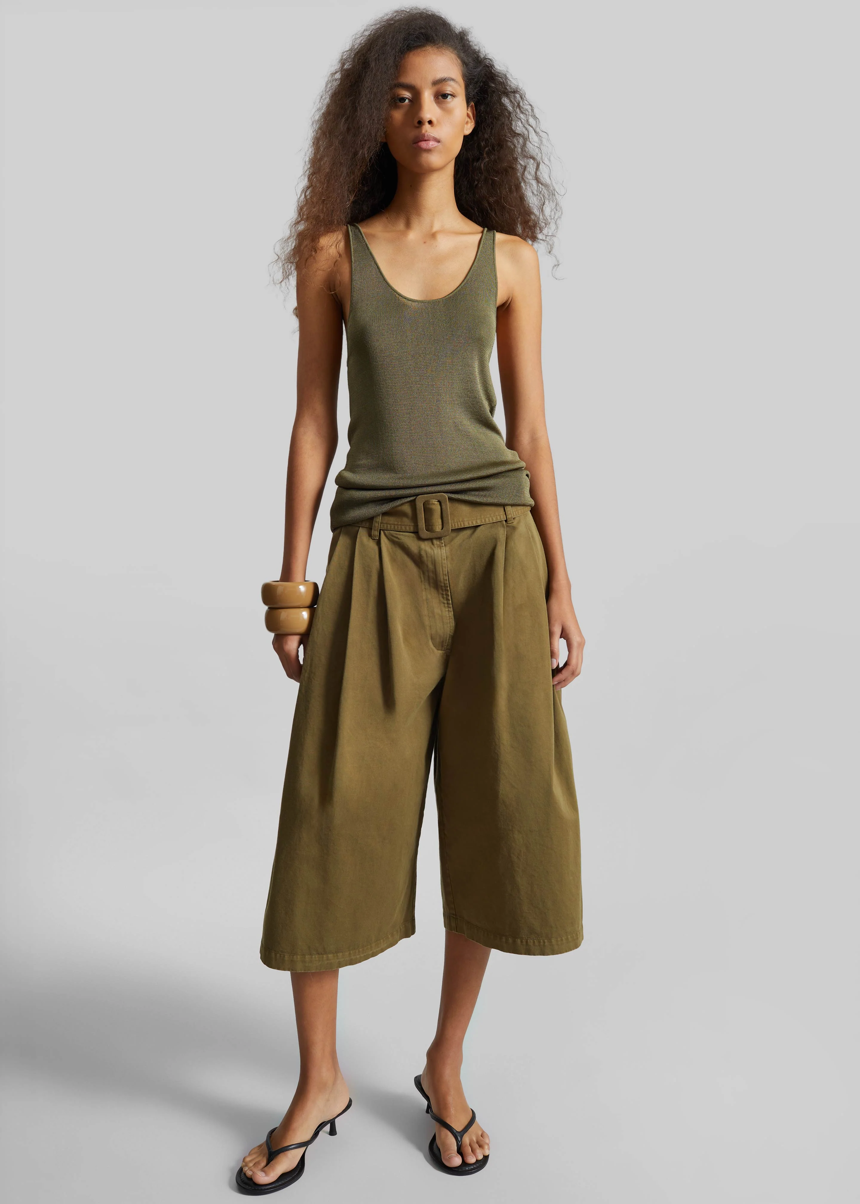 Rivo Knit Tank Top - Khaki - Image 6