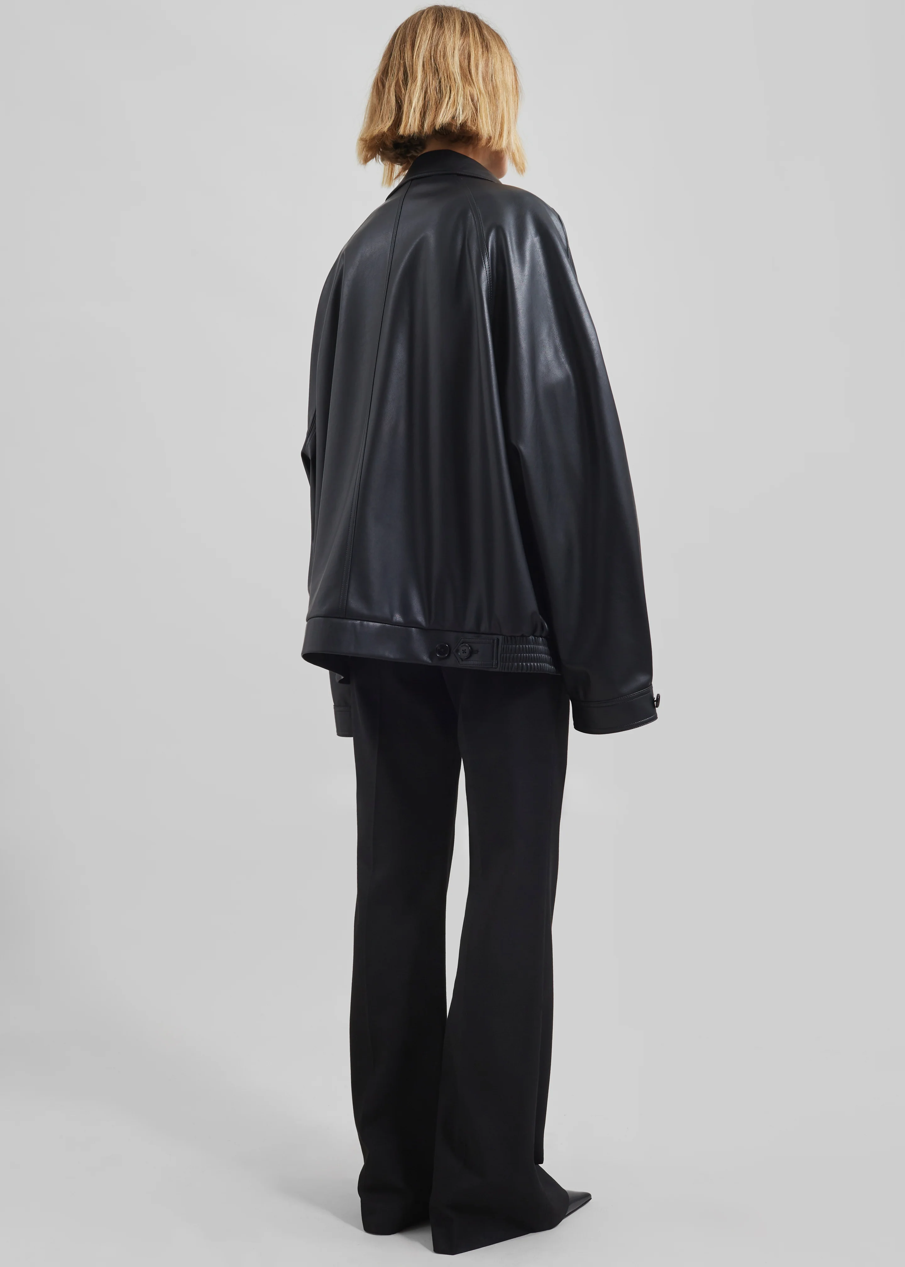 Roisin Faux Leather Jacket - Black - Image 12