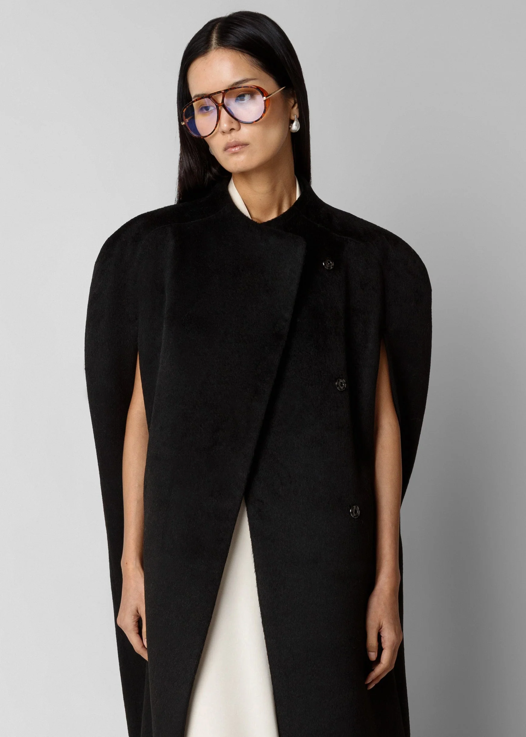 Roslev Cape Coat - Black - Image 3