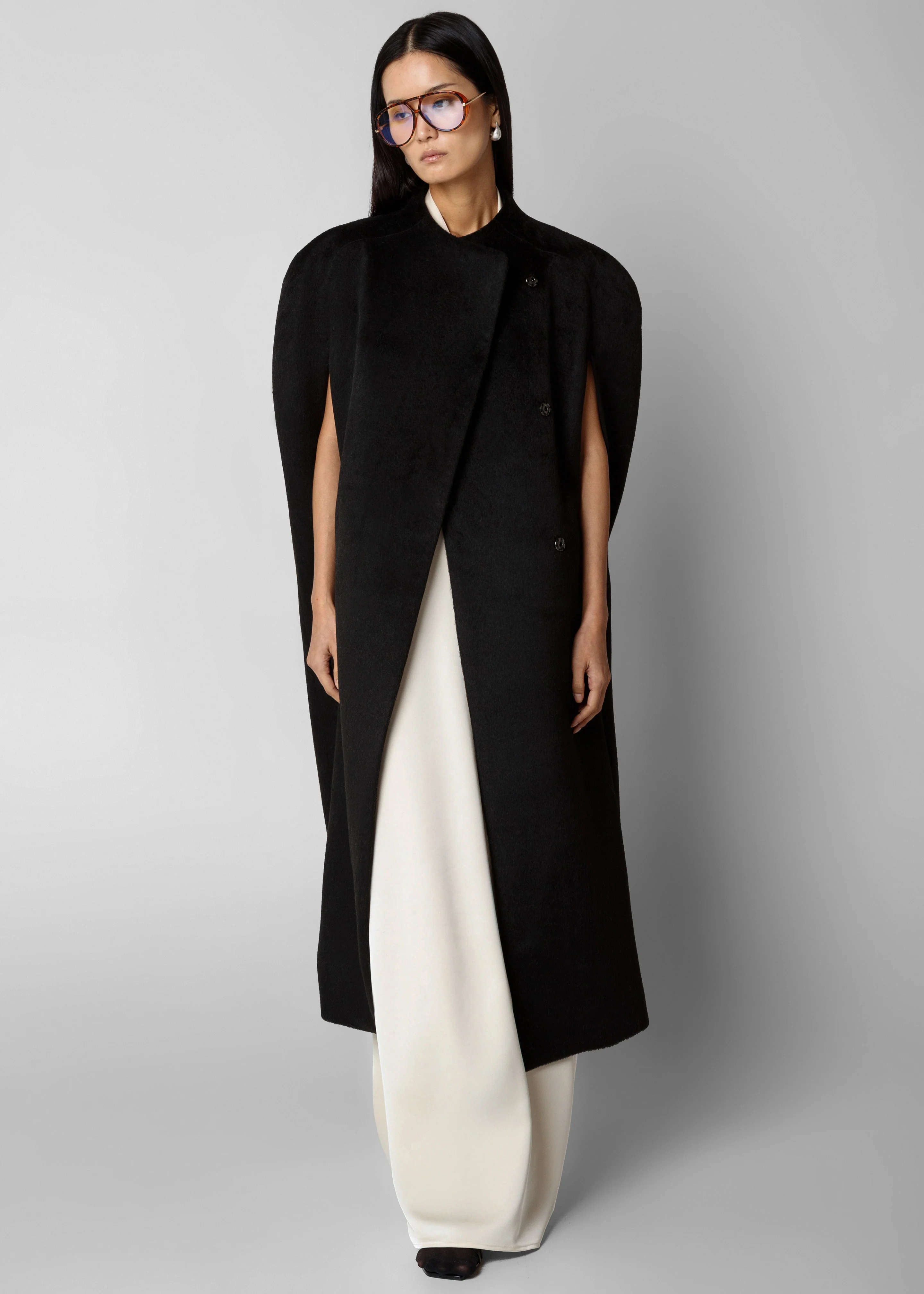 Roslev Cape Coat - Black - Image 4