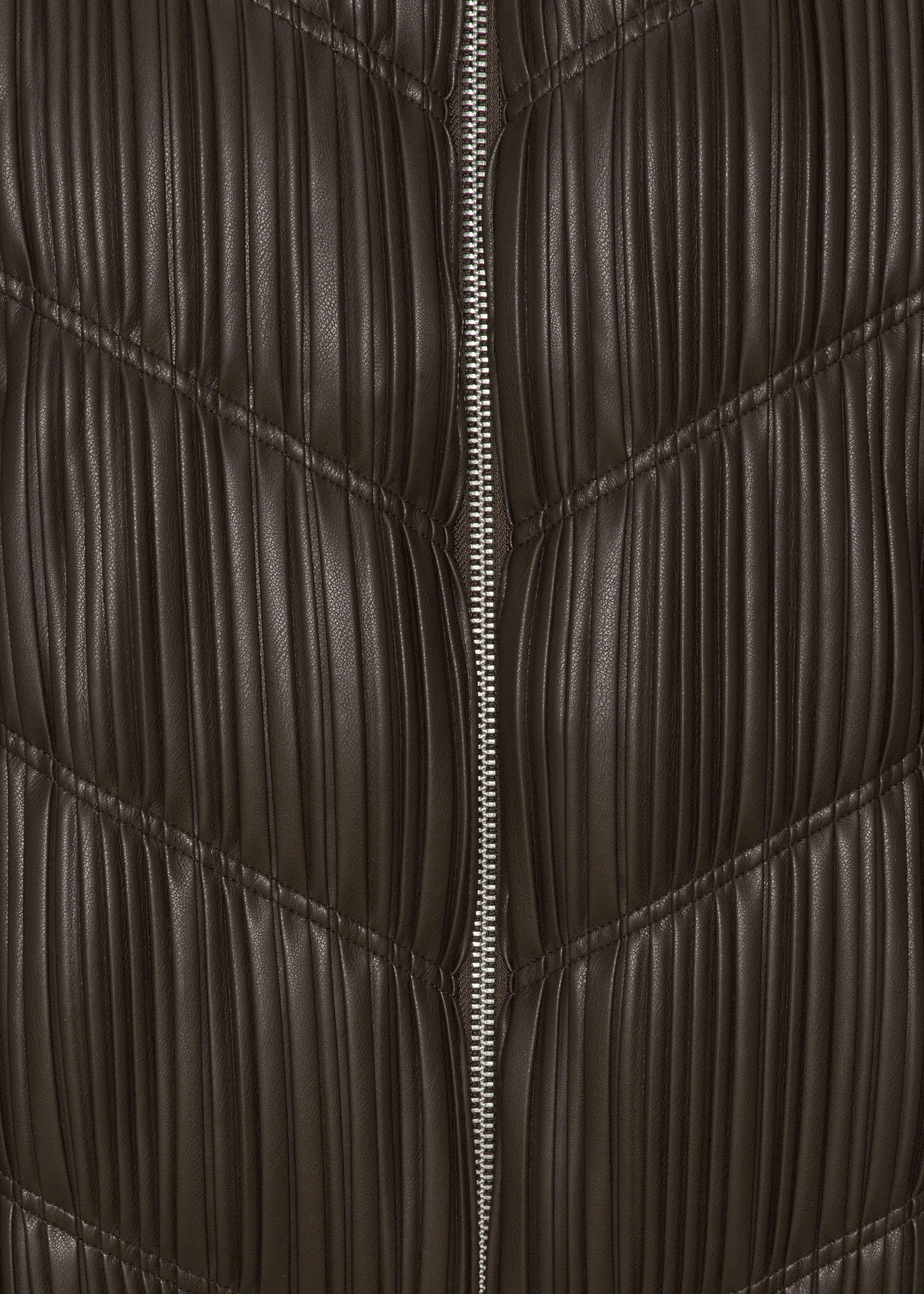 Rotate Pleated Bomber Jacket - Chocolate Brown - Image 7