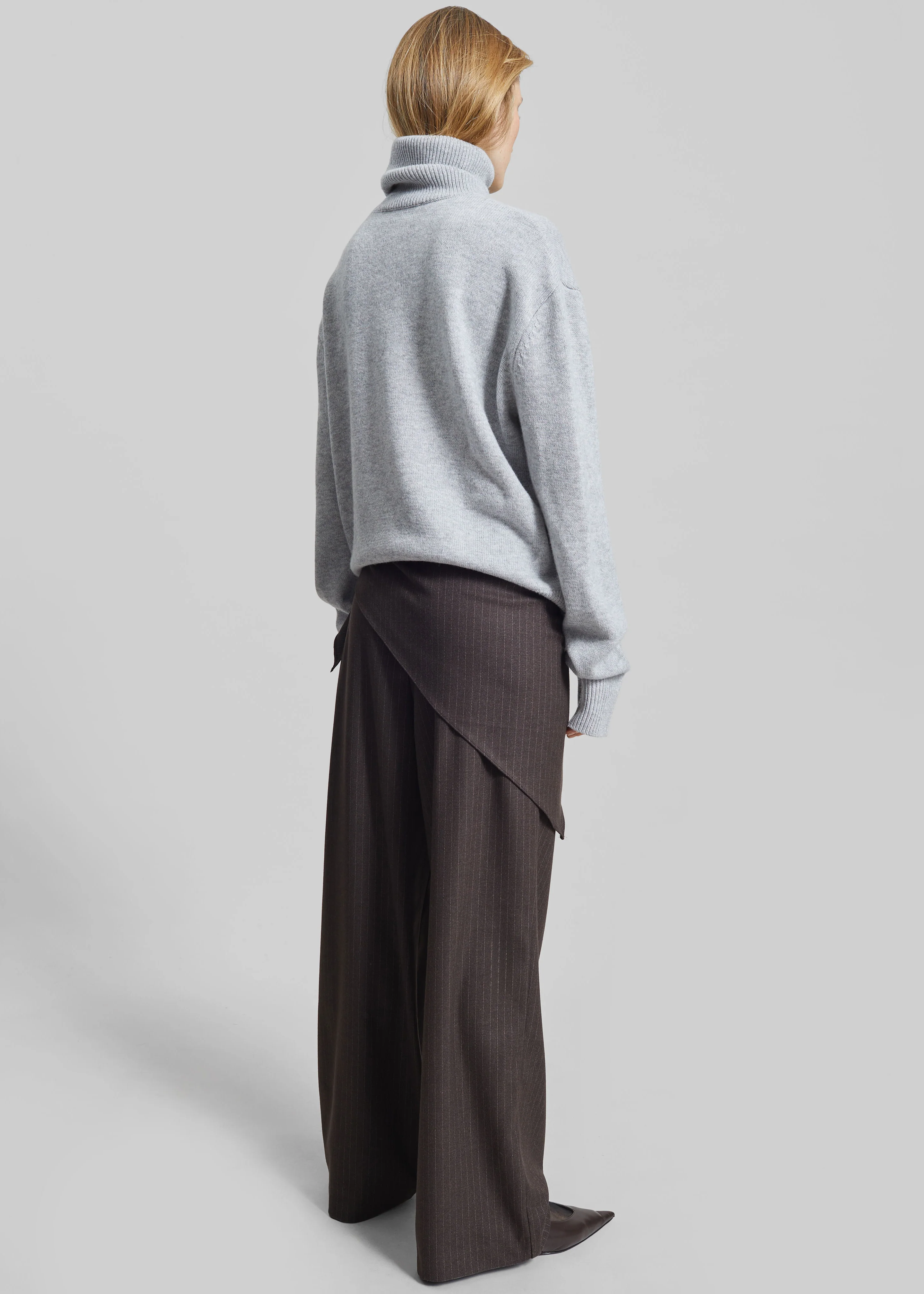 Rovigo Scarf Wrap Pants - Brown Stripe - Image 6