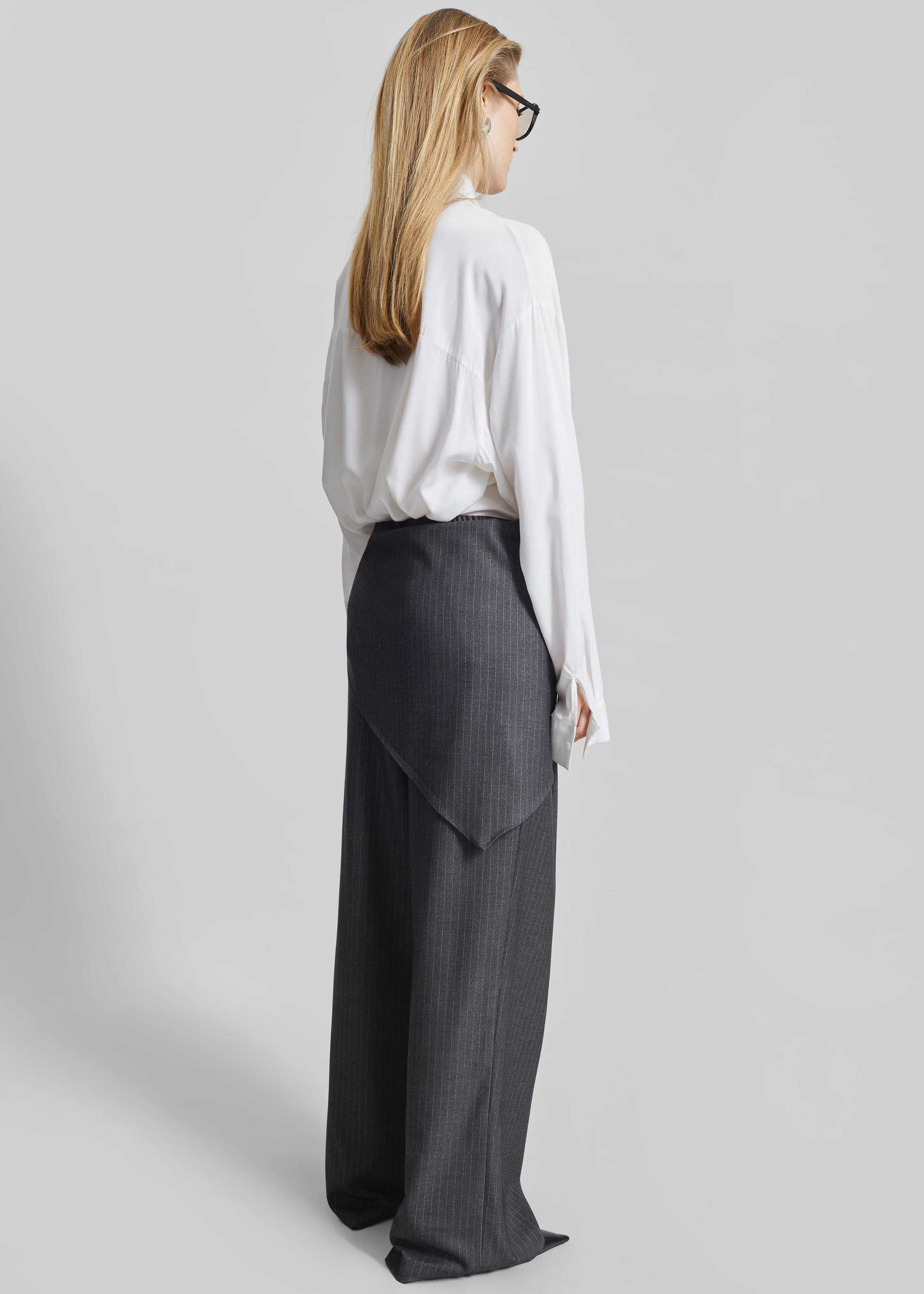Rovigo Scarf Wrap Pants - Grey Stripe - Image 8
