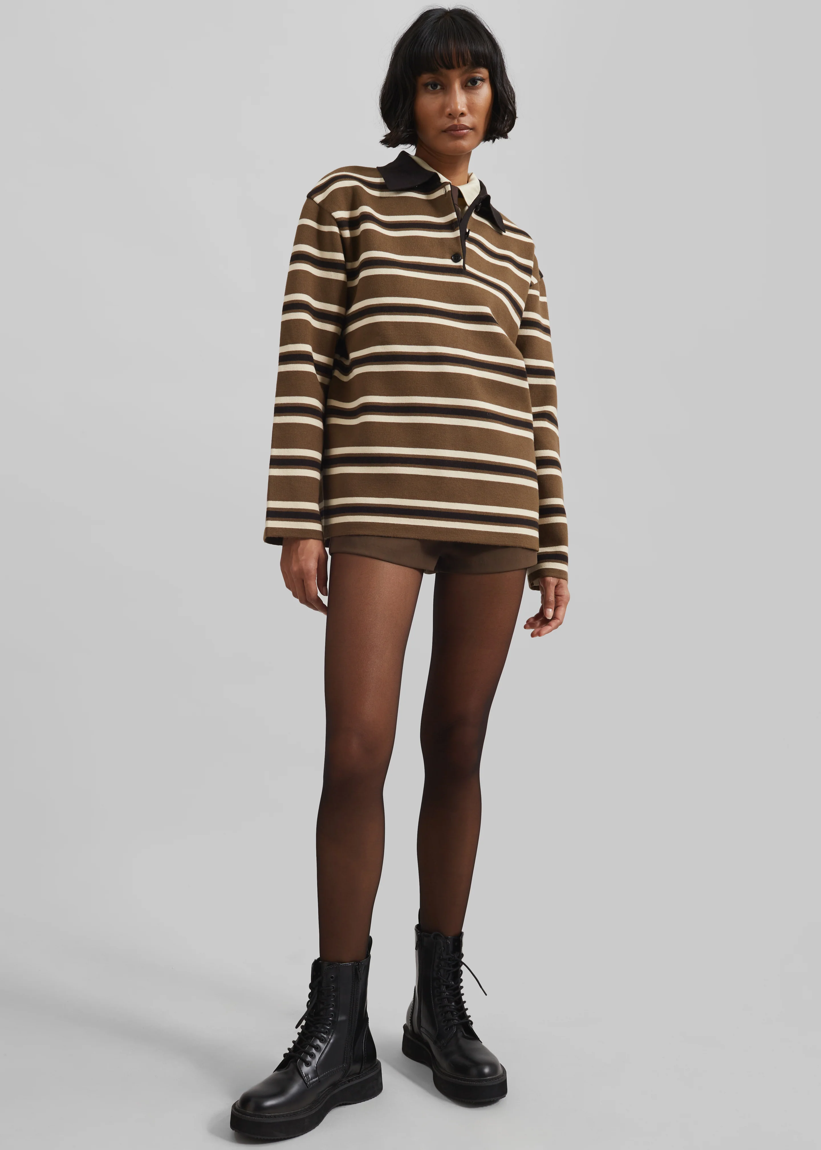 Royan Striped Polo - Khaki Multi Stripe - Image 3