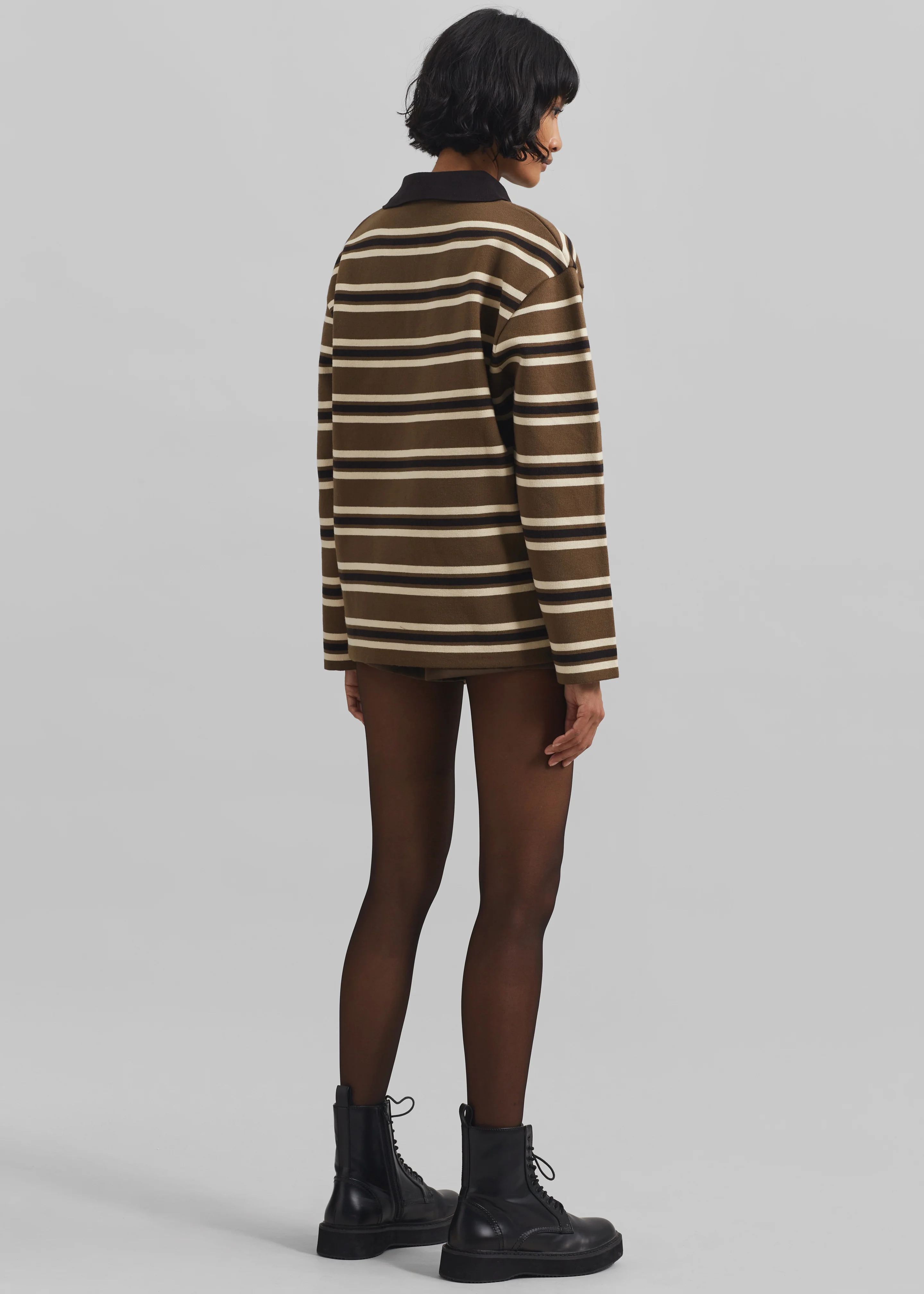 Royan Striped Polo - Khaki Multi Stripe - Image 6