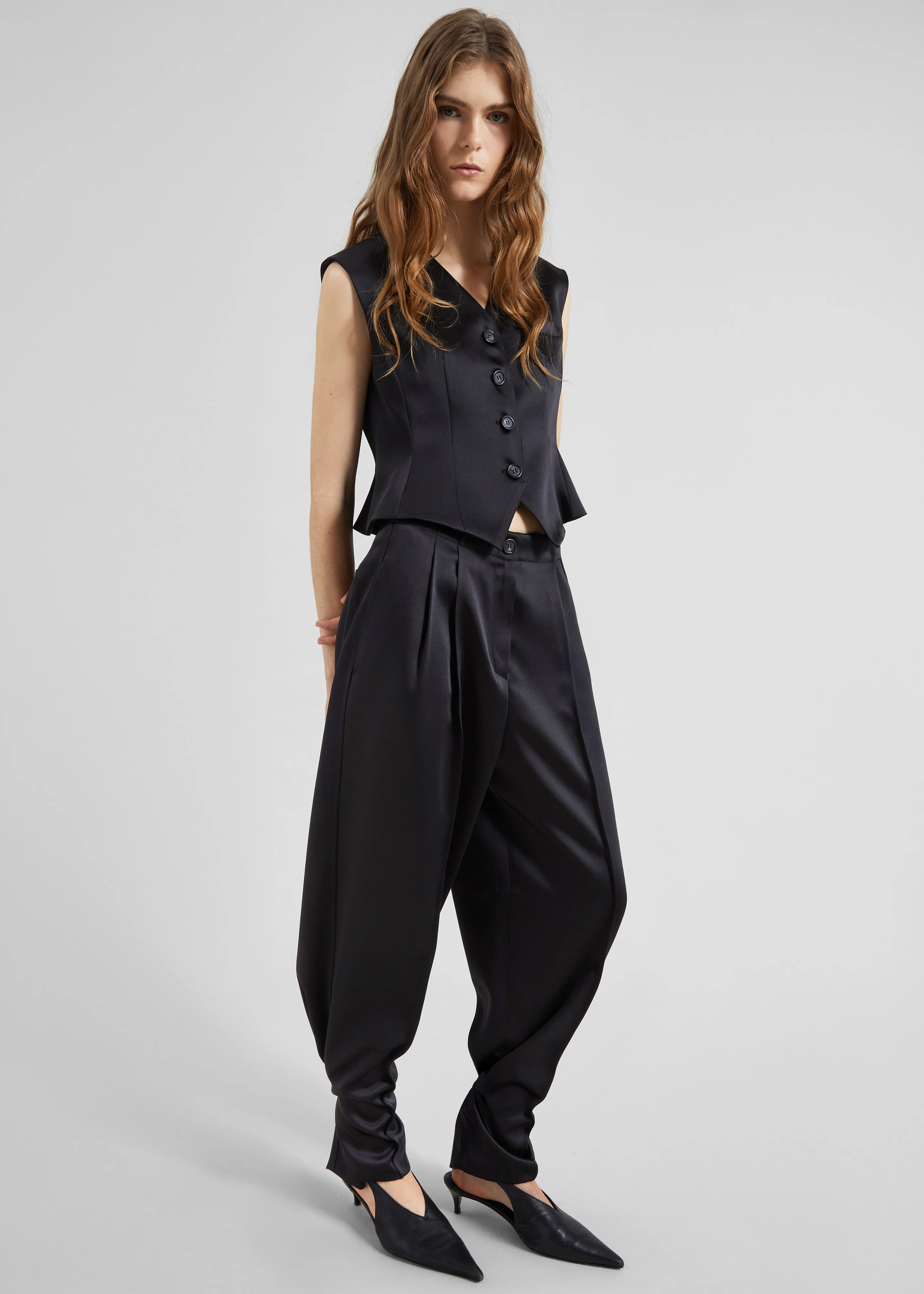 Rui Satin Vest - Black - Image 3