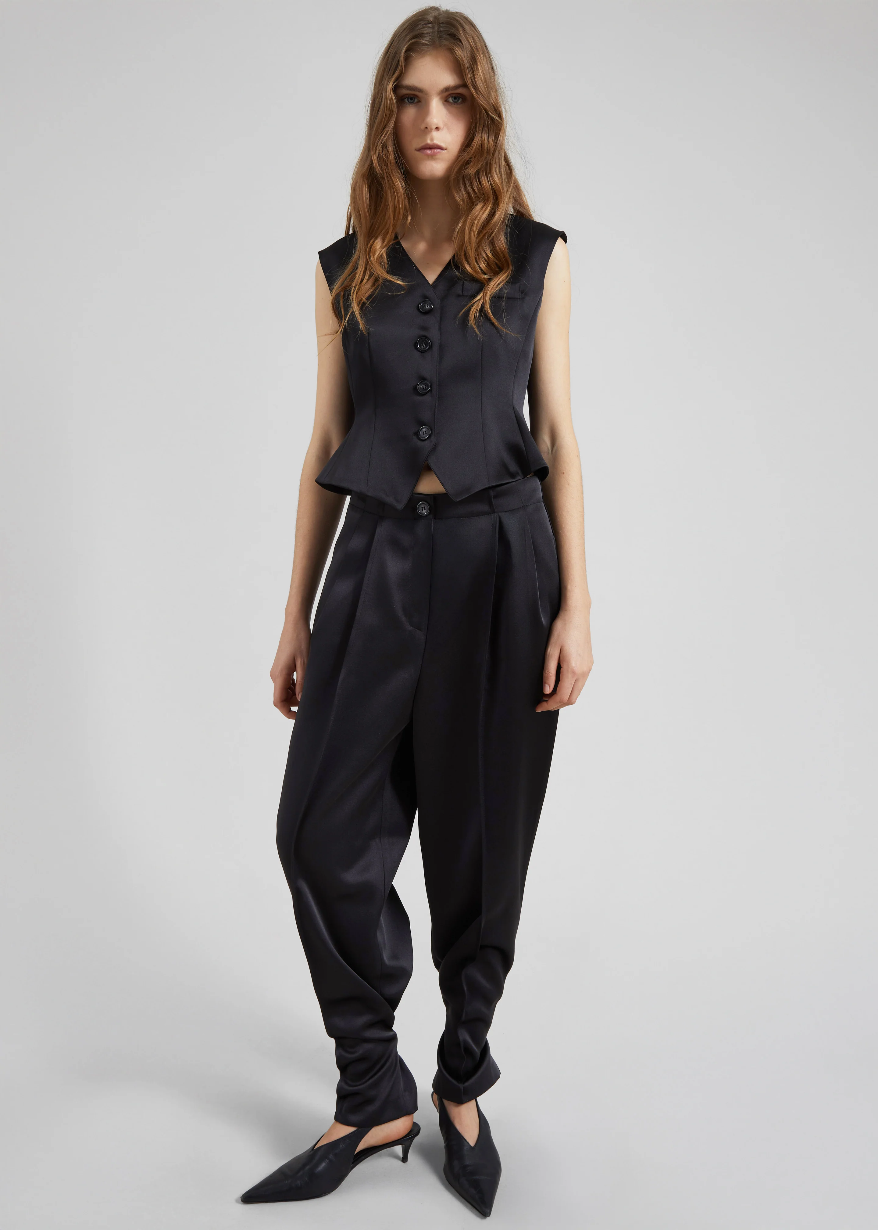Rui Satin Vest - Black - Image 4