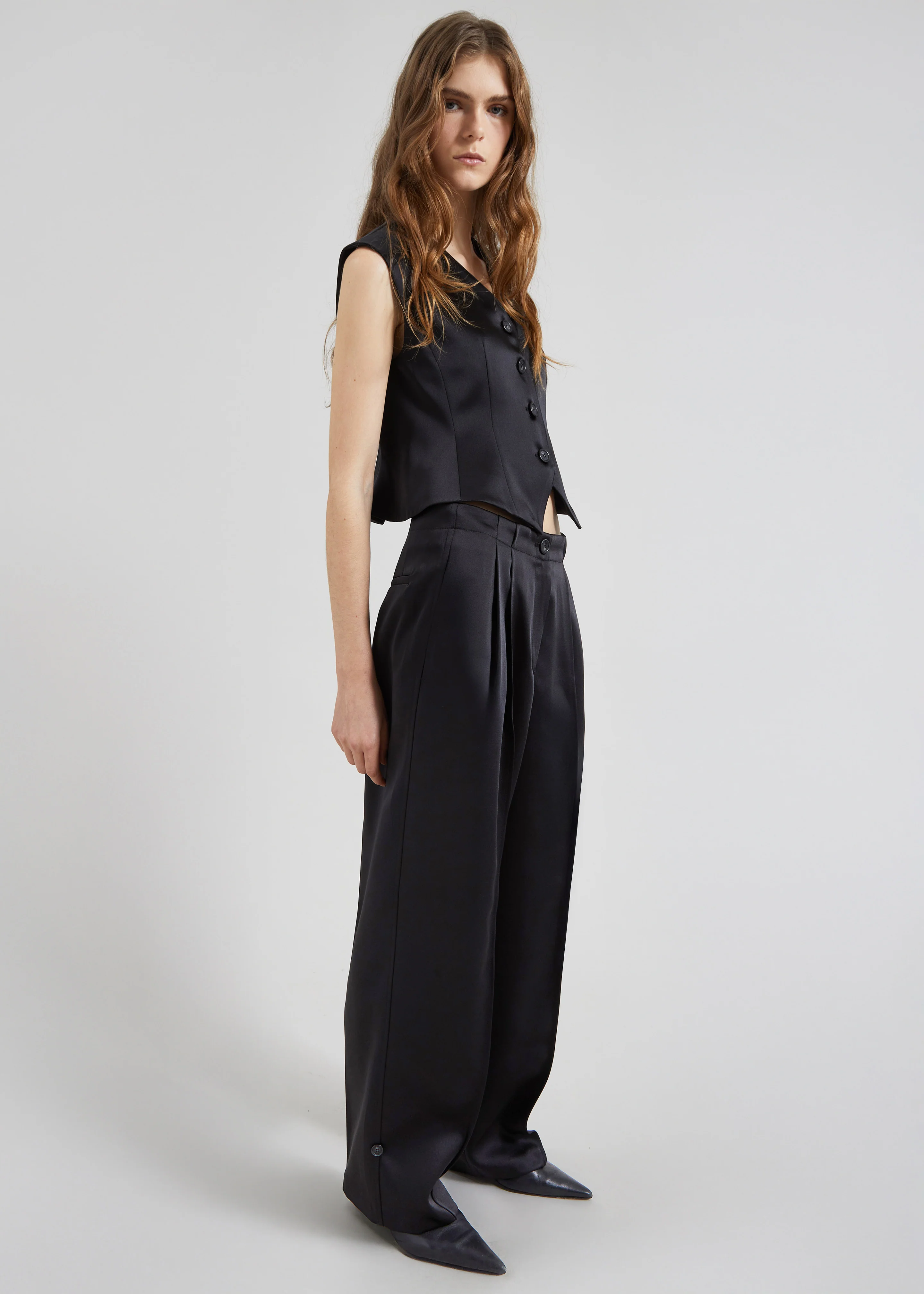 Rui Satin Vest - Black - Image 5