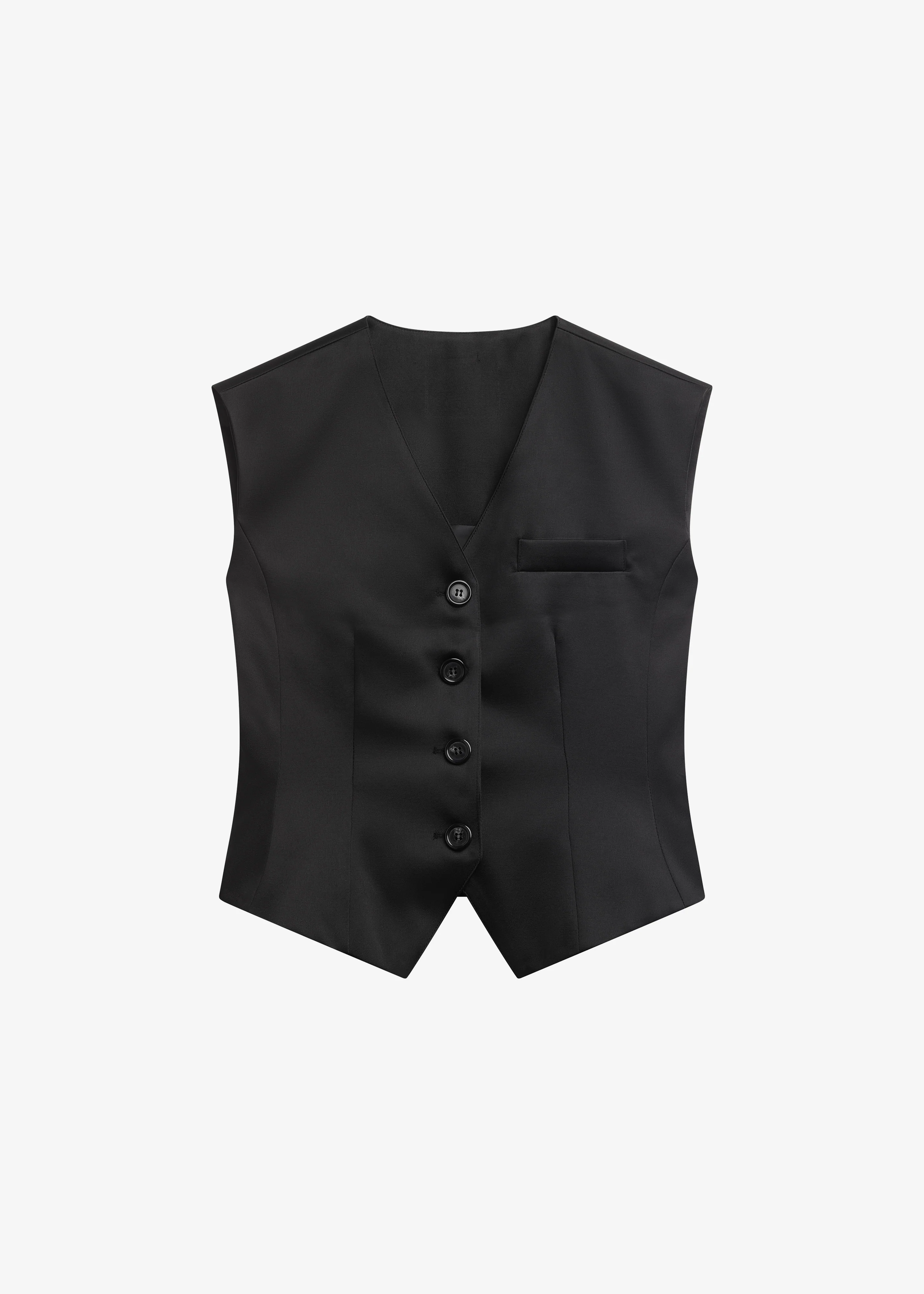 Rui Satin Vest - Black - Image 7