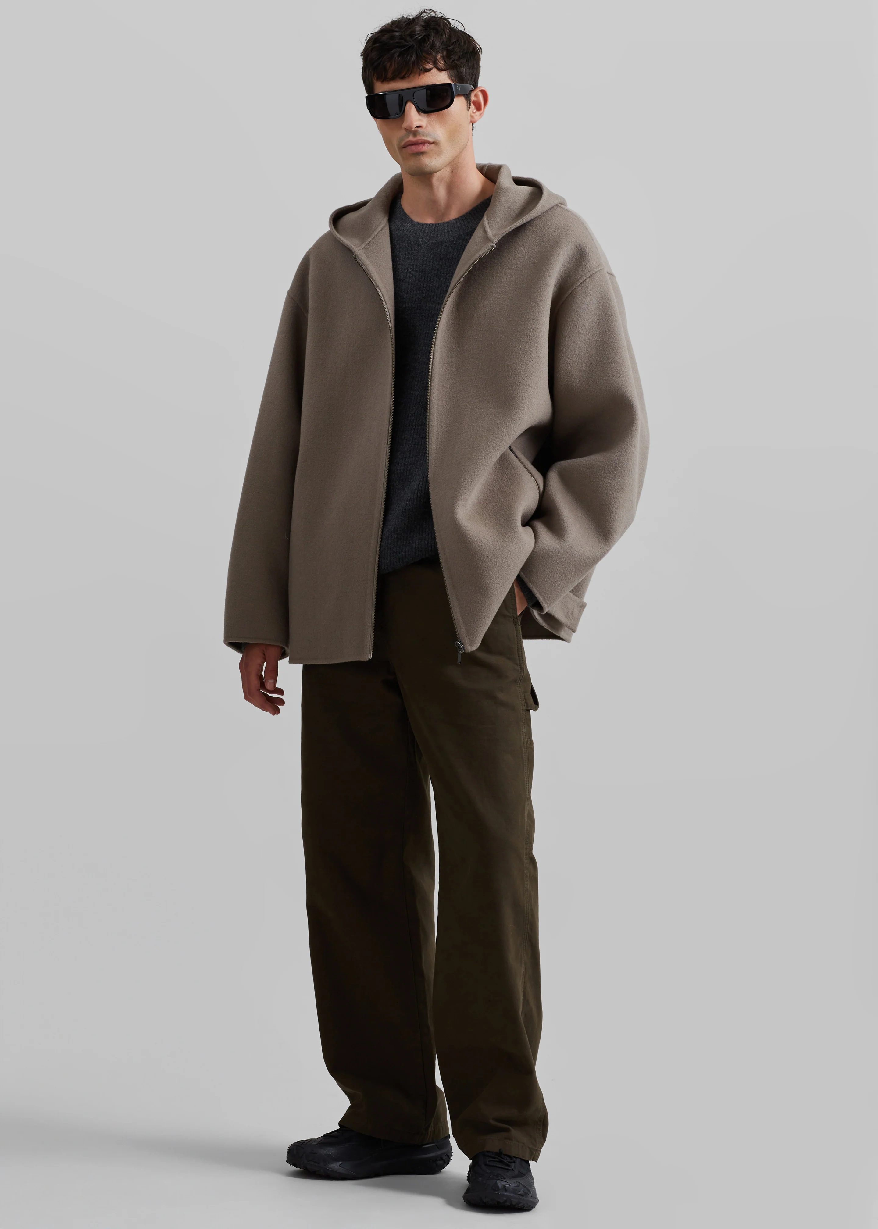 Rye Hooded Wool Jacket - Light Brown - Image 3
