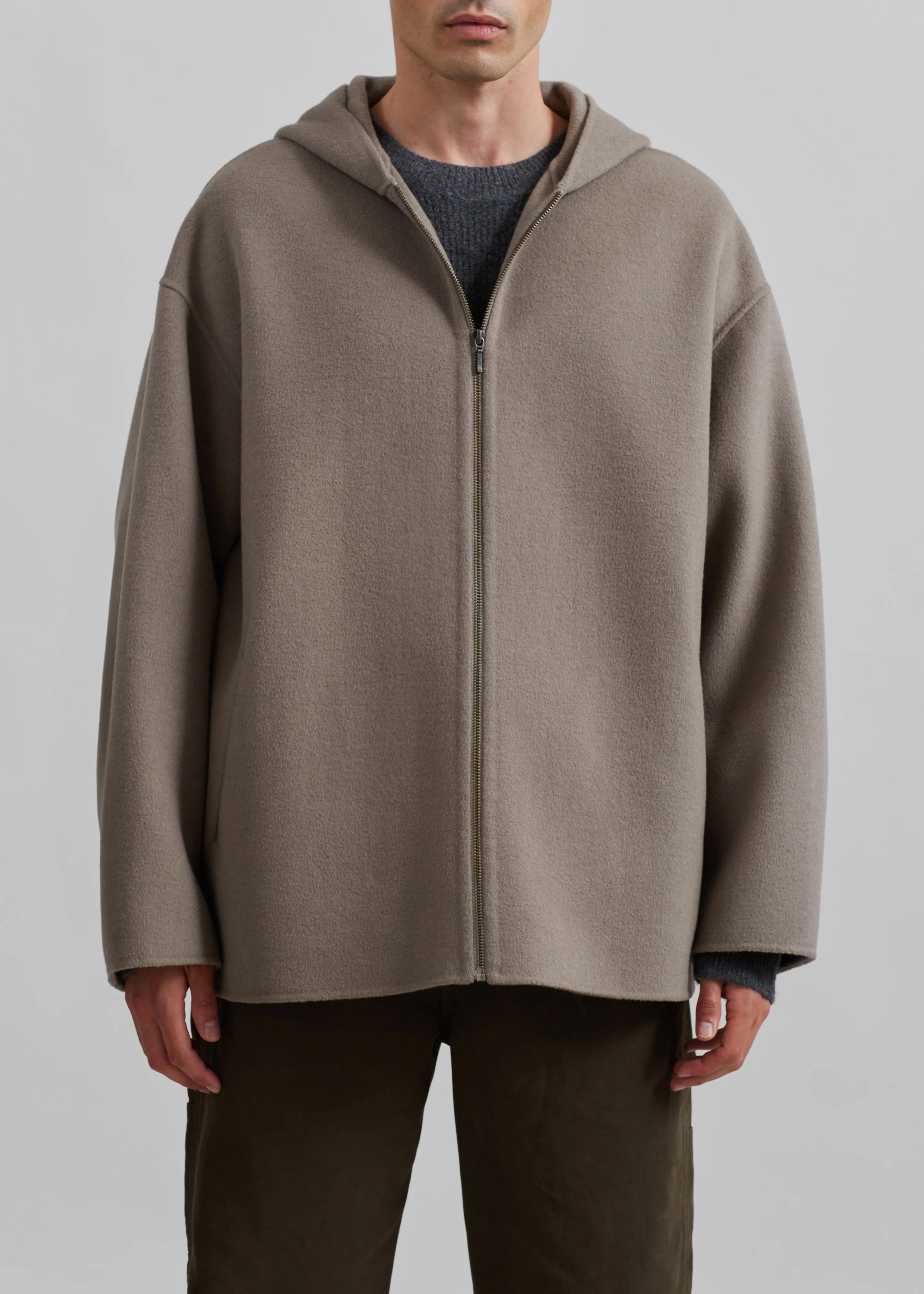 Rye Hooded Wool Jacket - Light Brown - Image 4