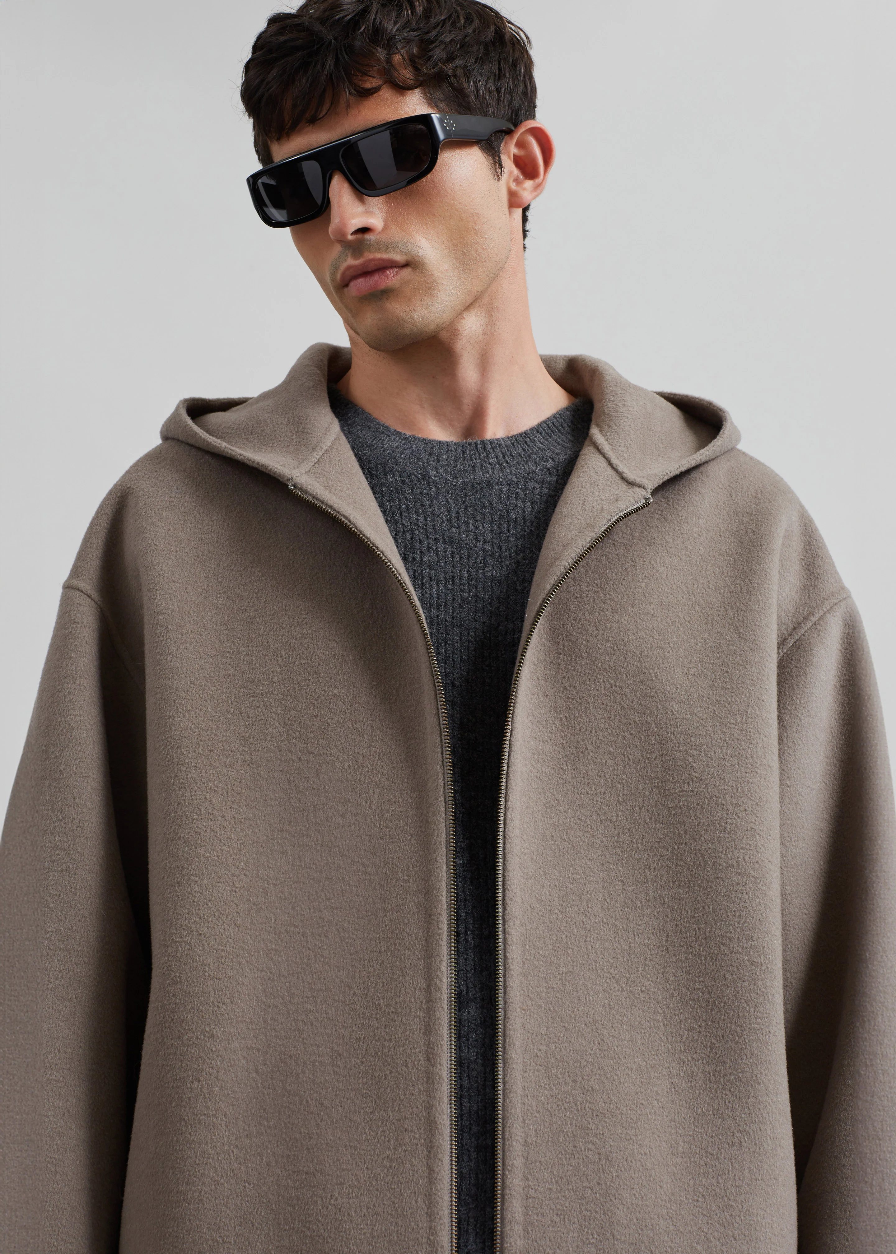Rye Hooded Wool Jacket - Light Brown - Image 6