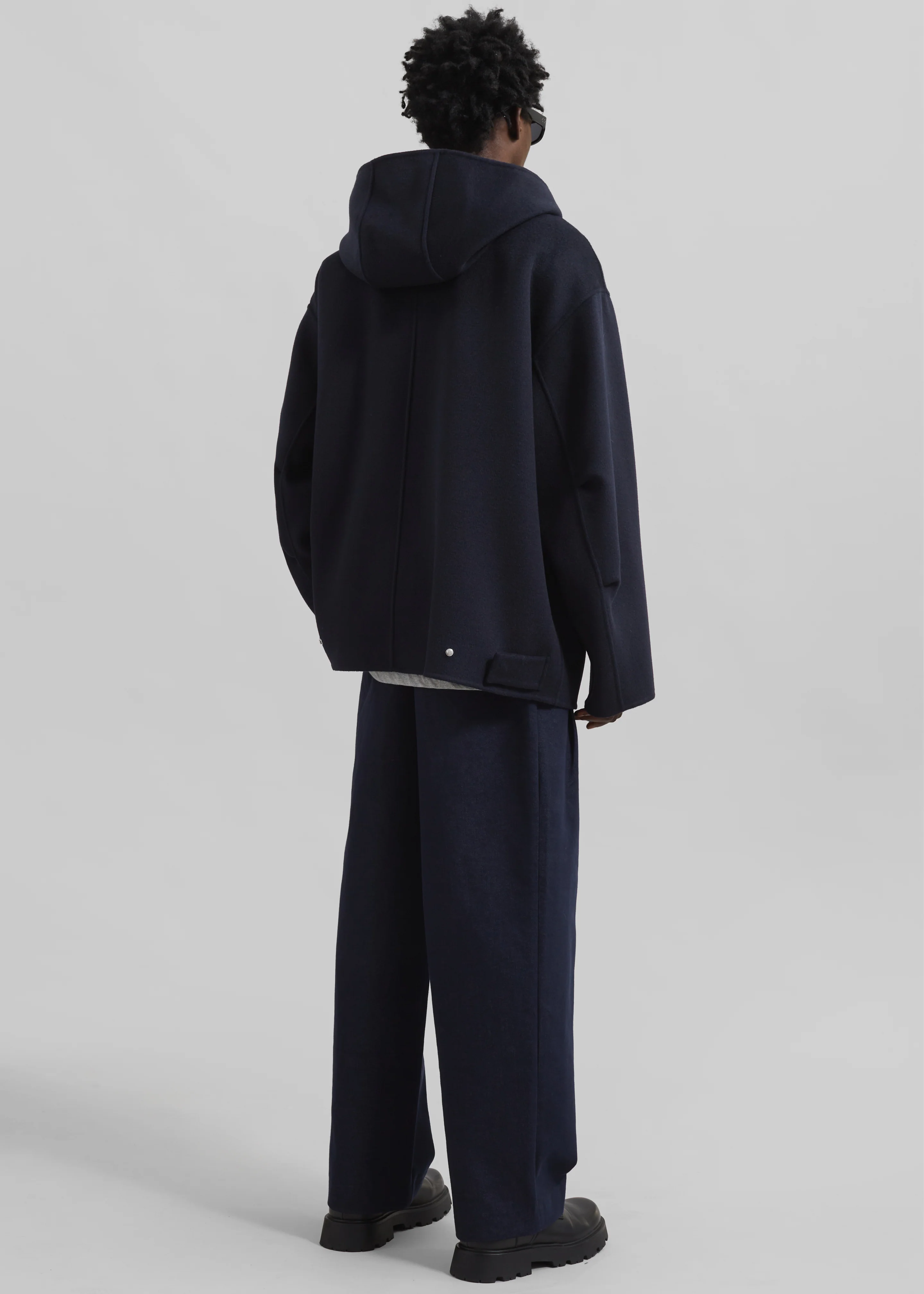Rye Hooded Wool Jacket - Navy - Image 7