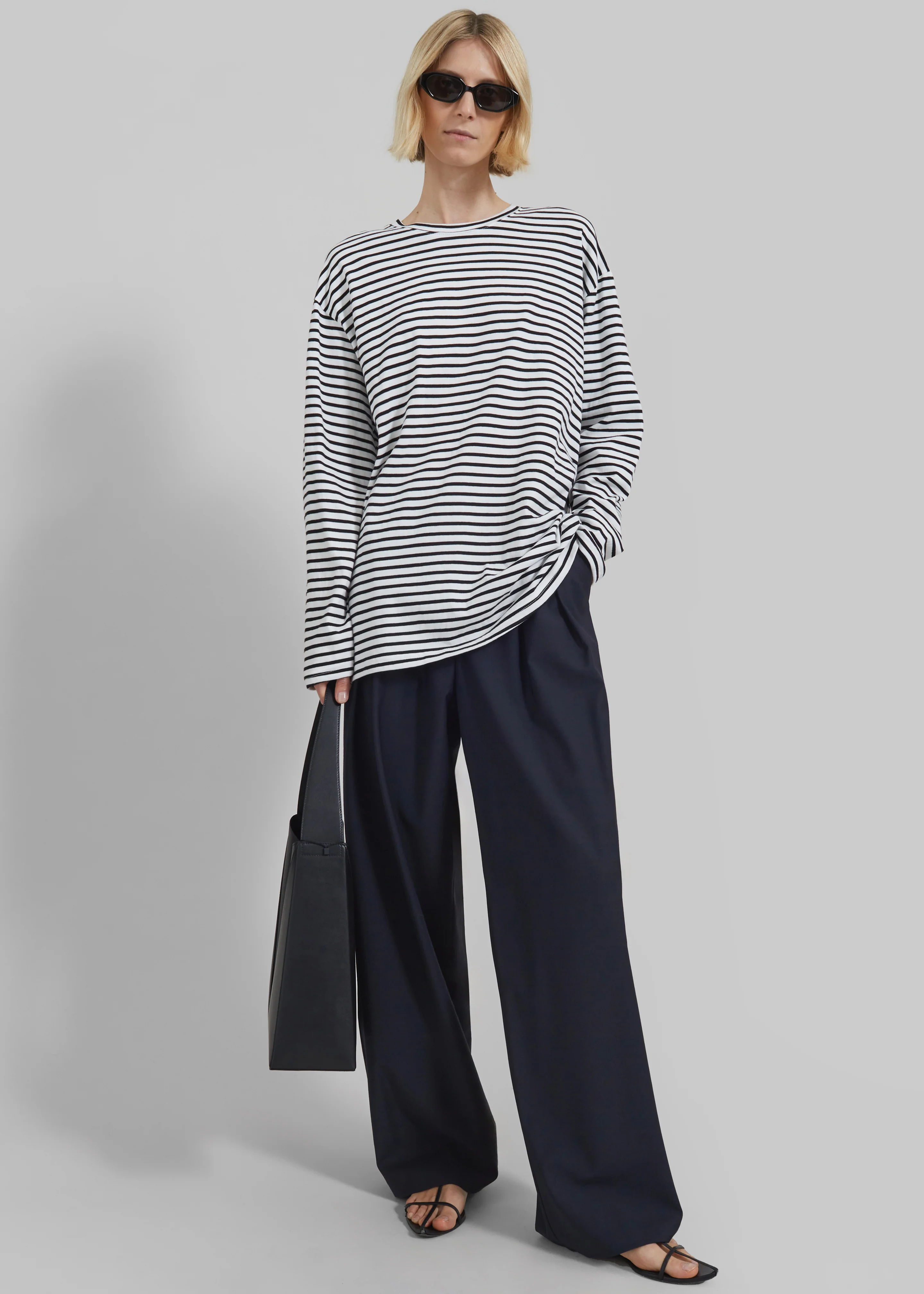 Salome Long Sleeve Tee - White/Black Stripe - Image 4