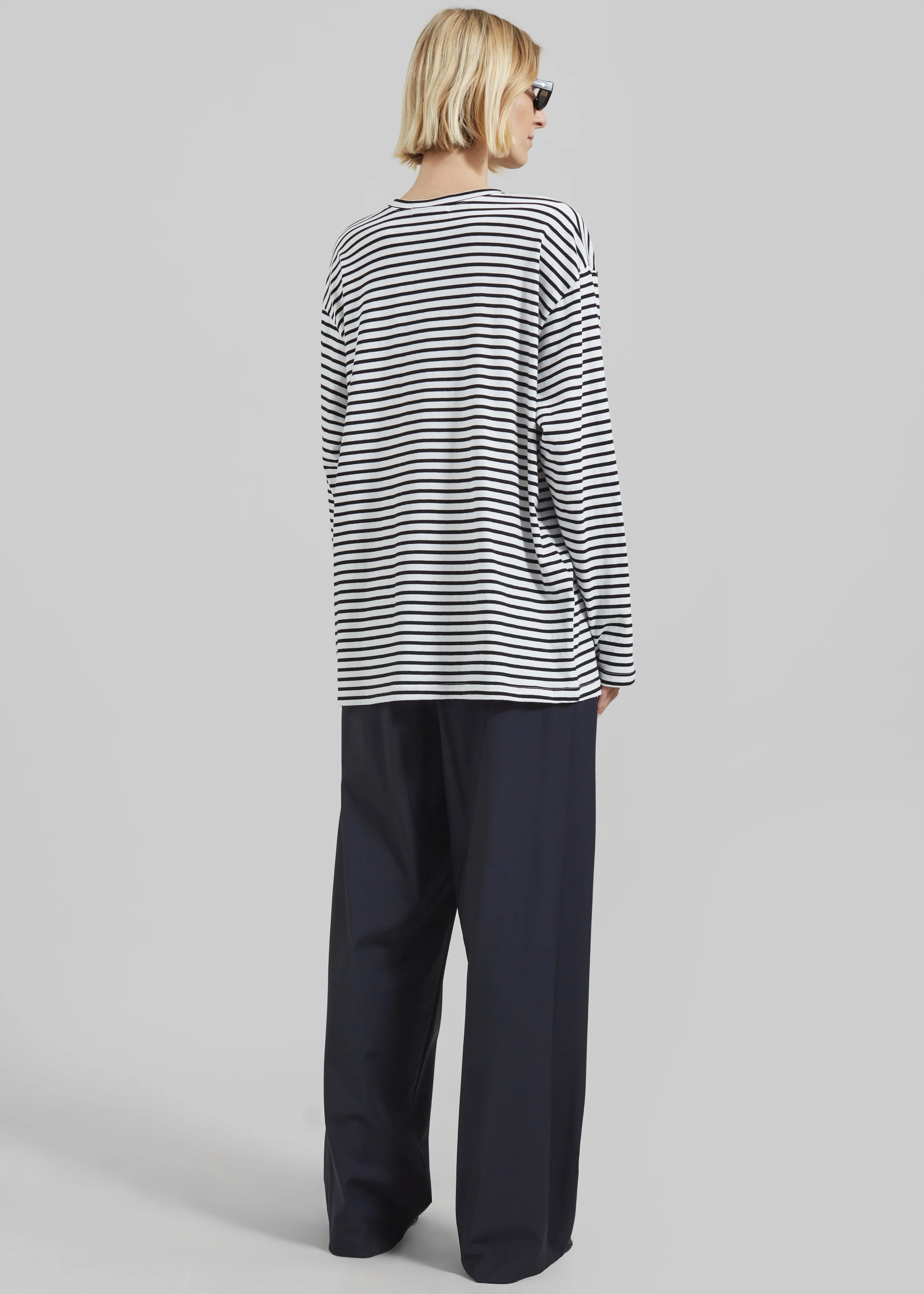 Salome Long Sleeve Tee - White/Black Stripe - Image 7