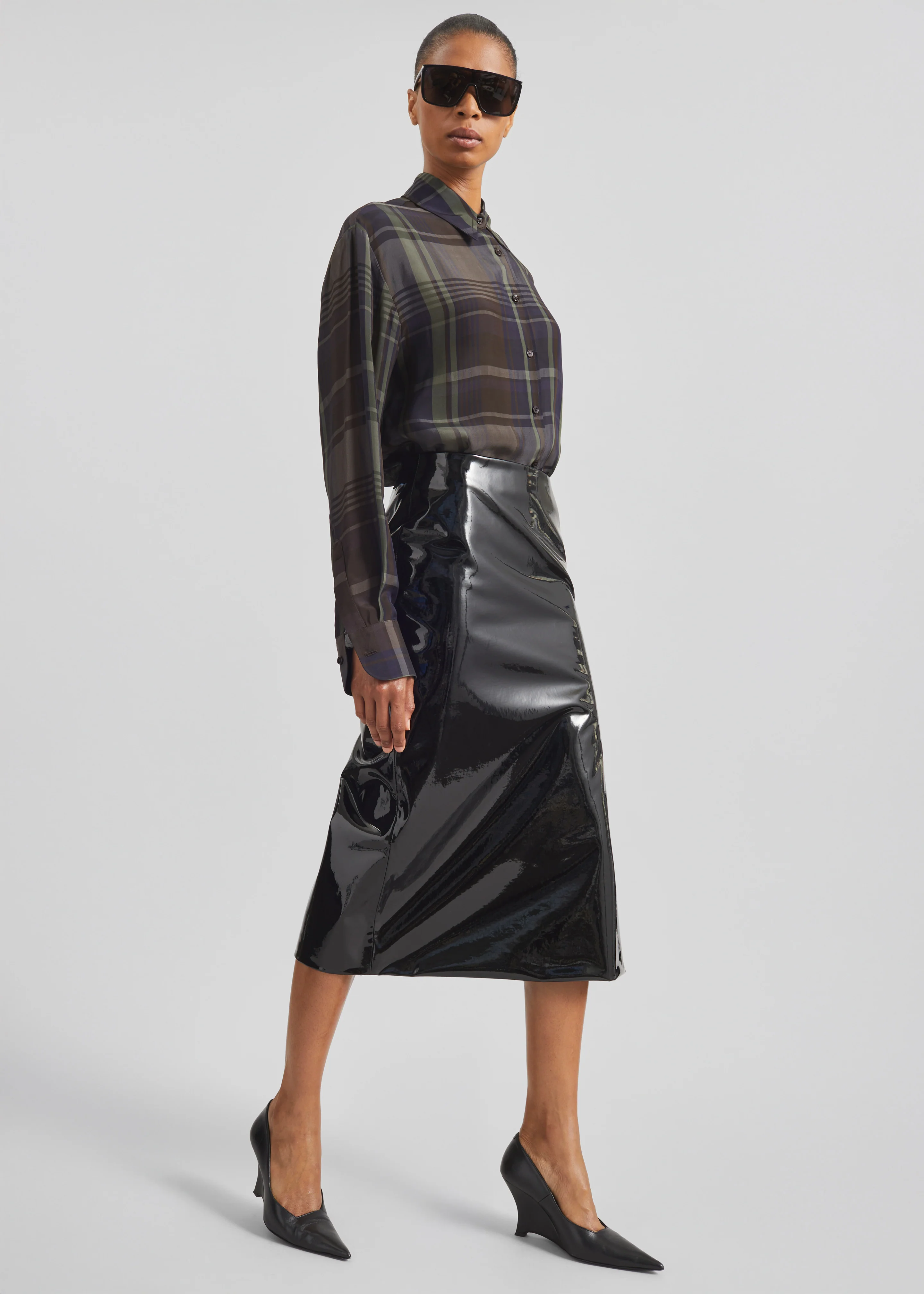 Samantha Patent Zip Skirt - Black - Image 9
