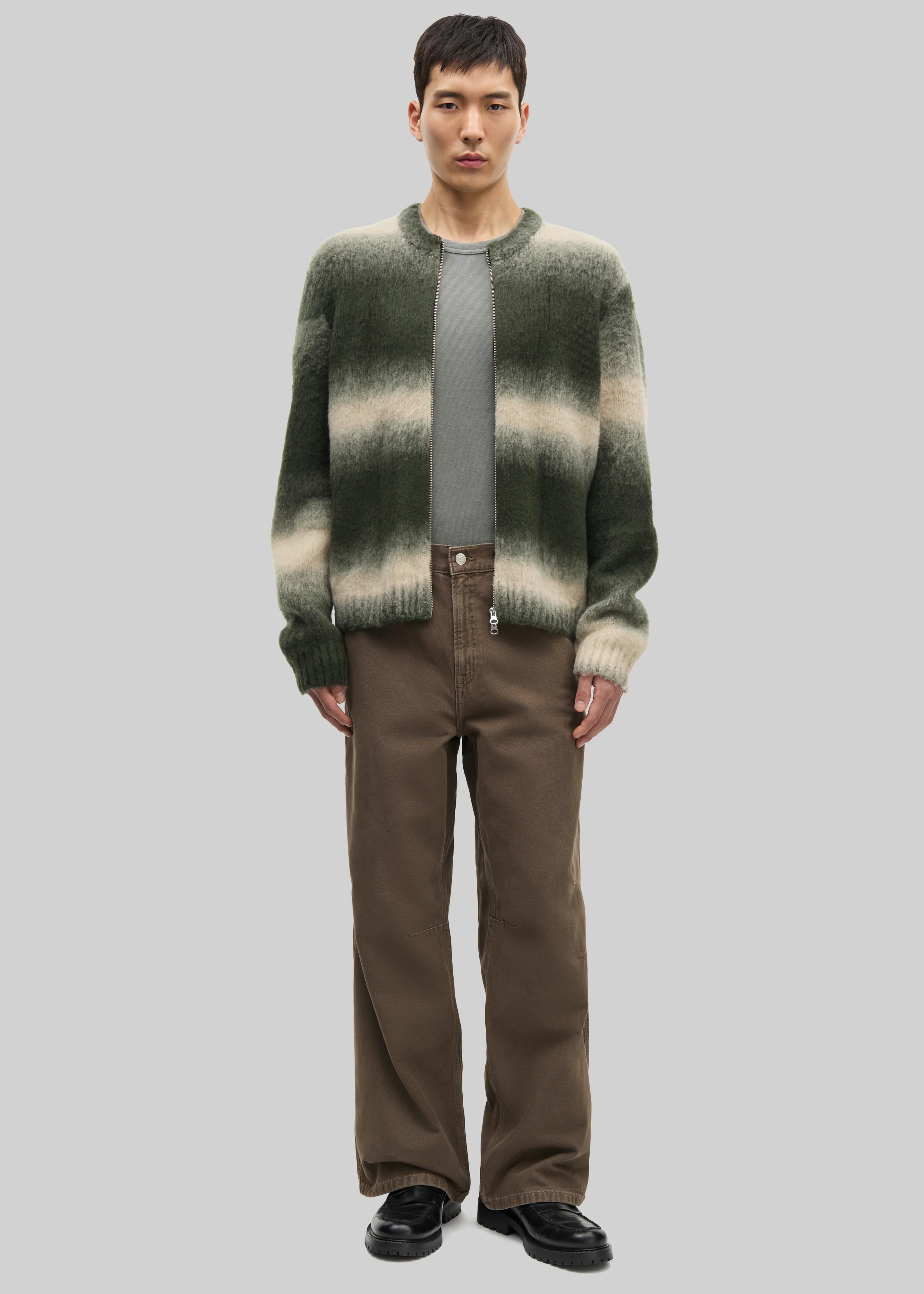 Samsøe Samsøe Safabio Cardigan - Ombre Gray Stripes - Image 3