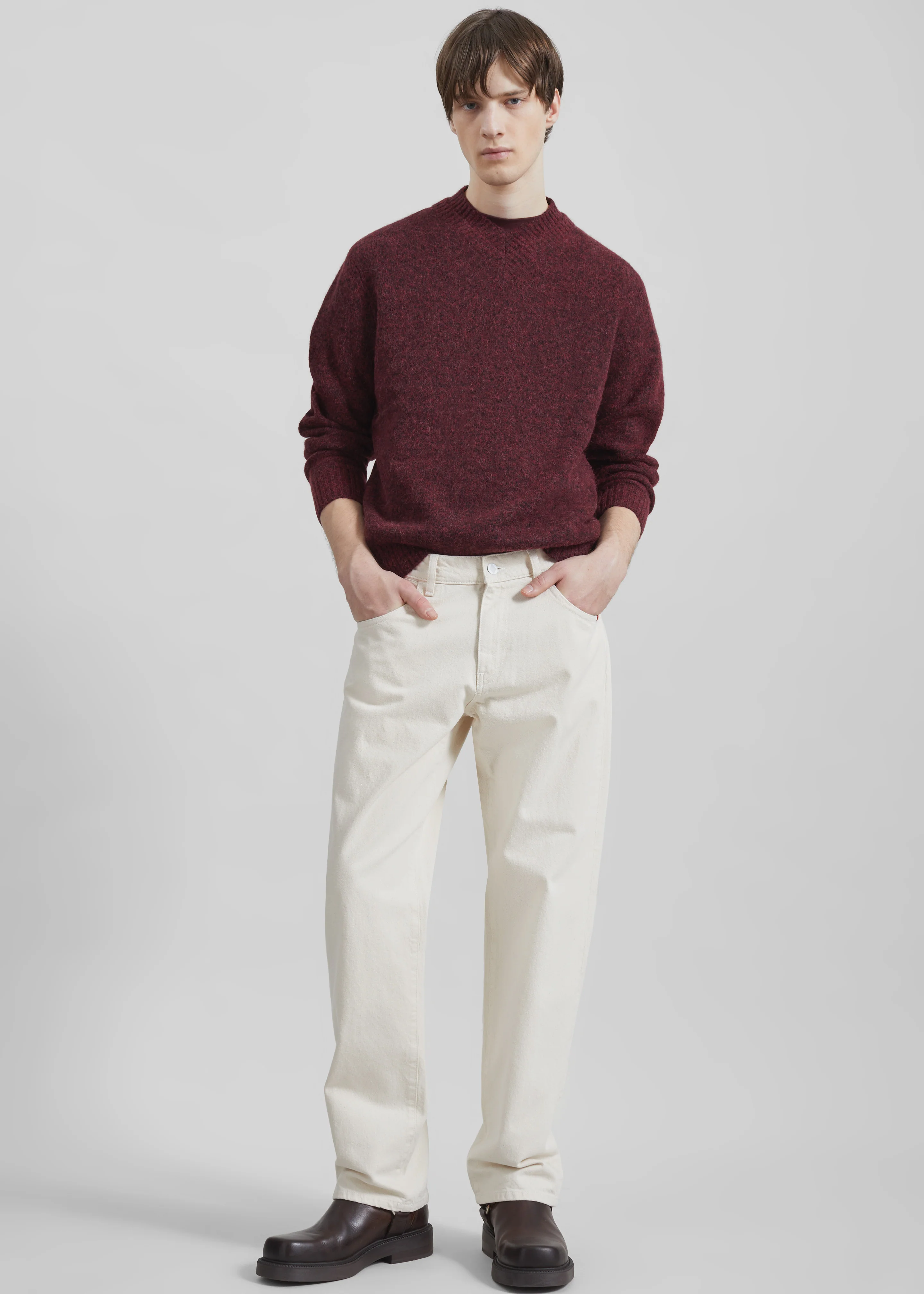 Samsøe Samsøe Safloyd V-Neck Sweater - Rum Raisin Melange - Image 6