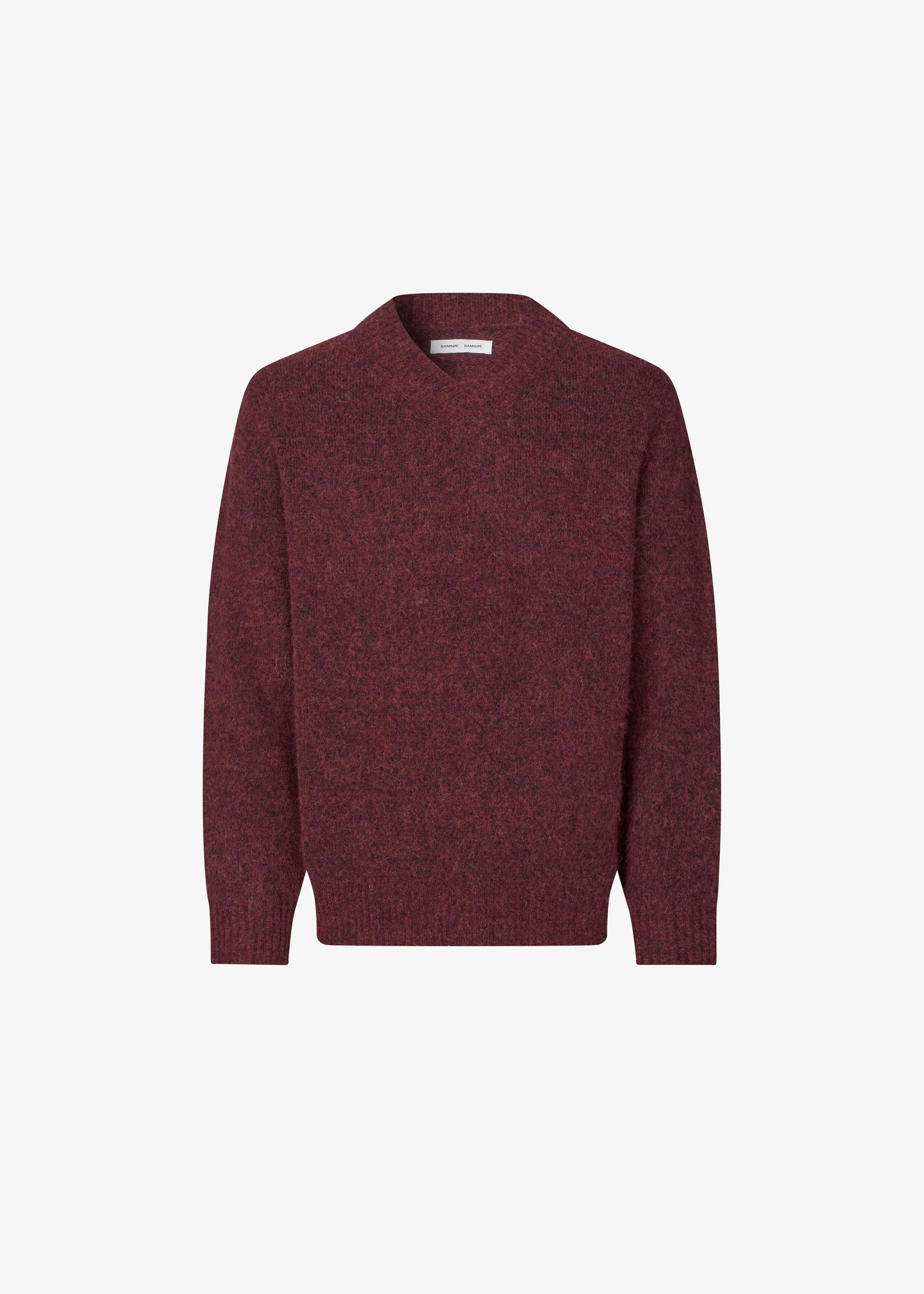 Samsøe Samsøe Safloyd V-Neck Sweater - Rum Raisin Melange - Image 8