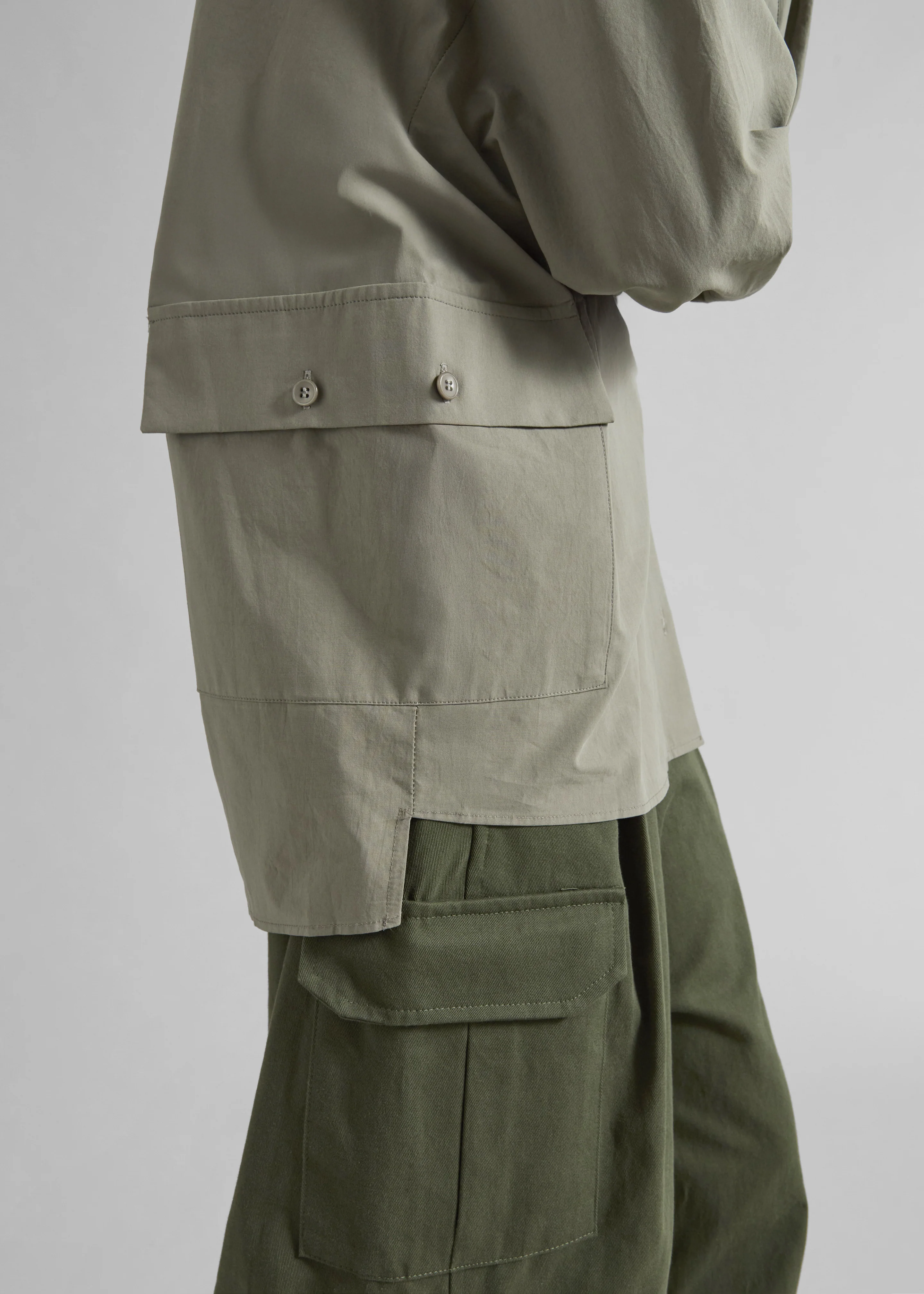 Sancey Cargo Pocket Shirt - Olive - Image 3