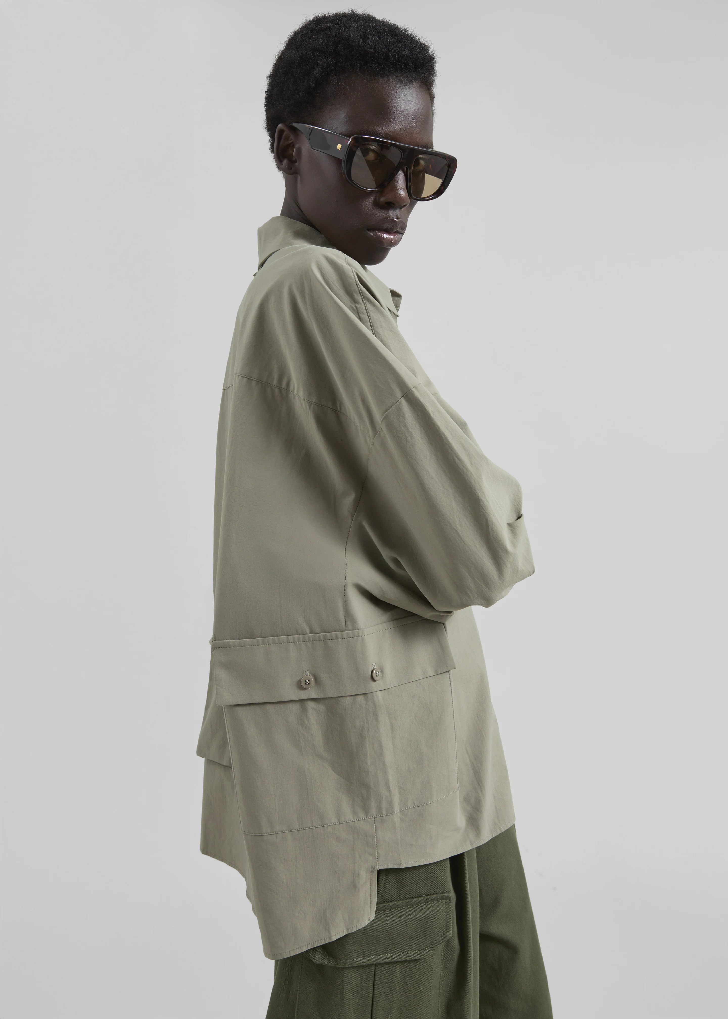 Sancey Cargo Pocket Shirt - Olive - Image 4