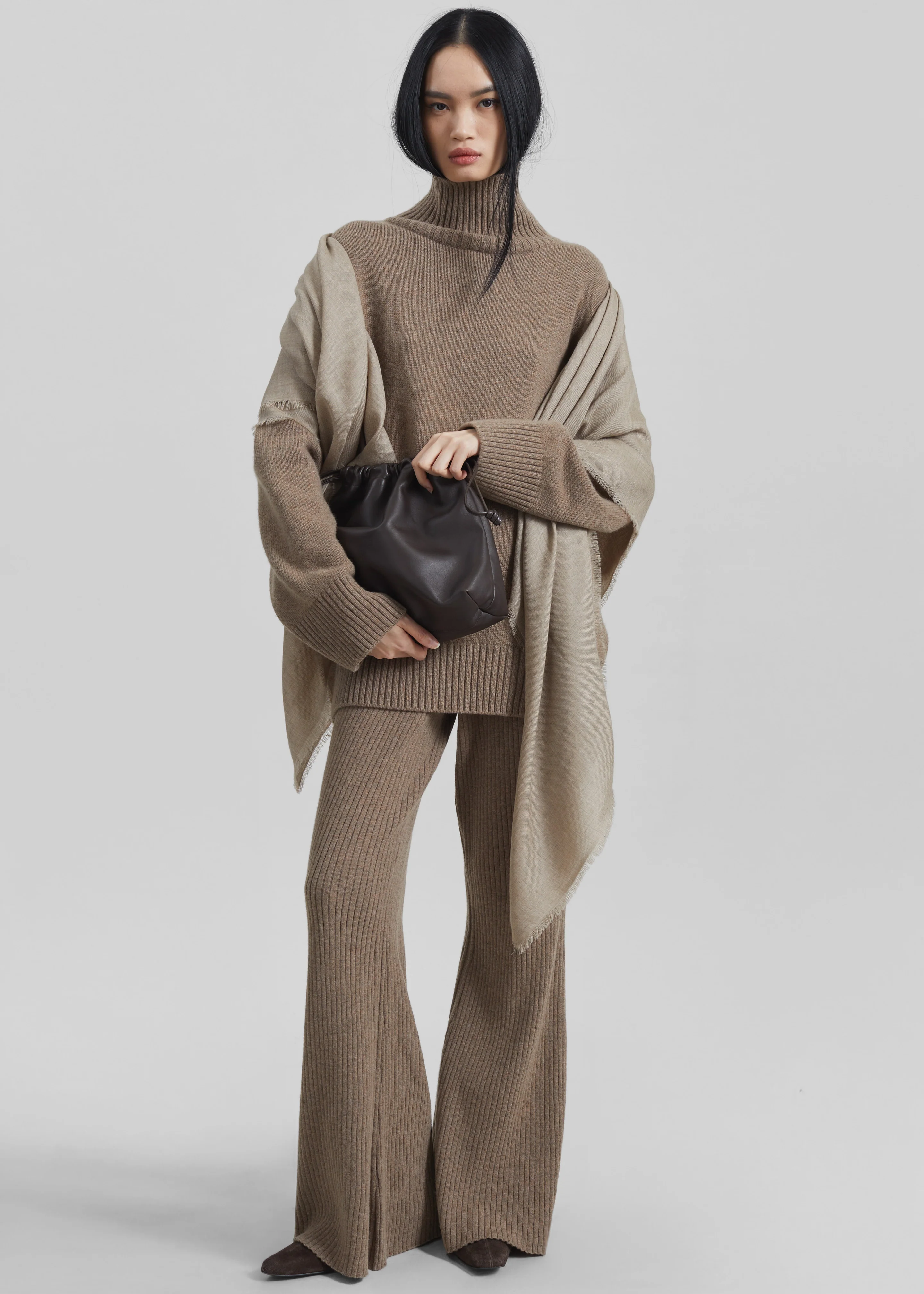 Sanova Cashmere Twill Scarf - Taupe - Image 6