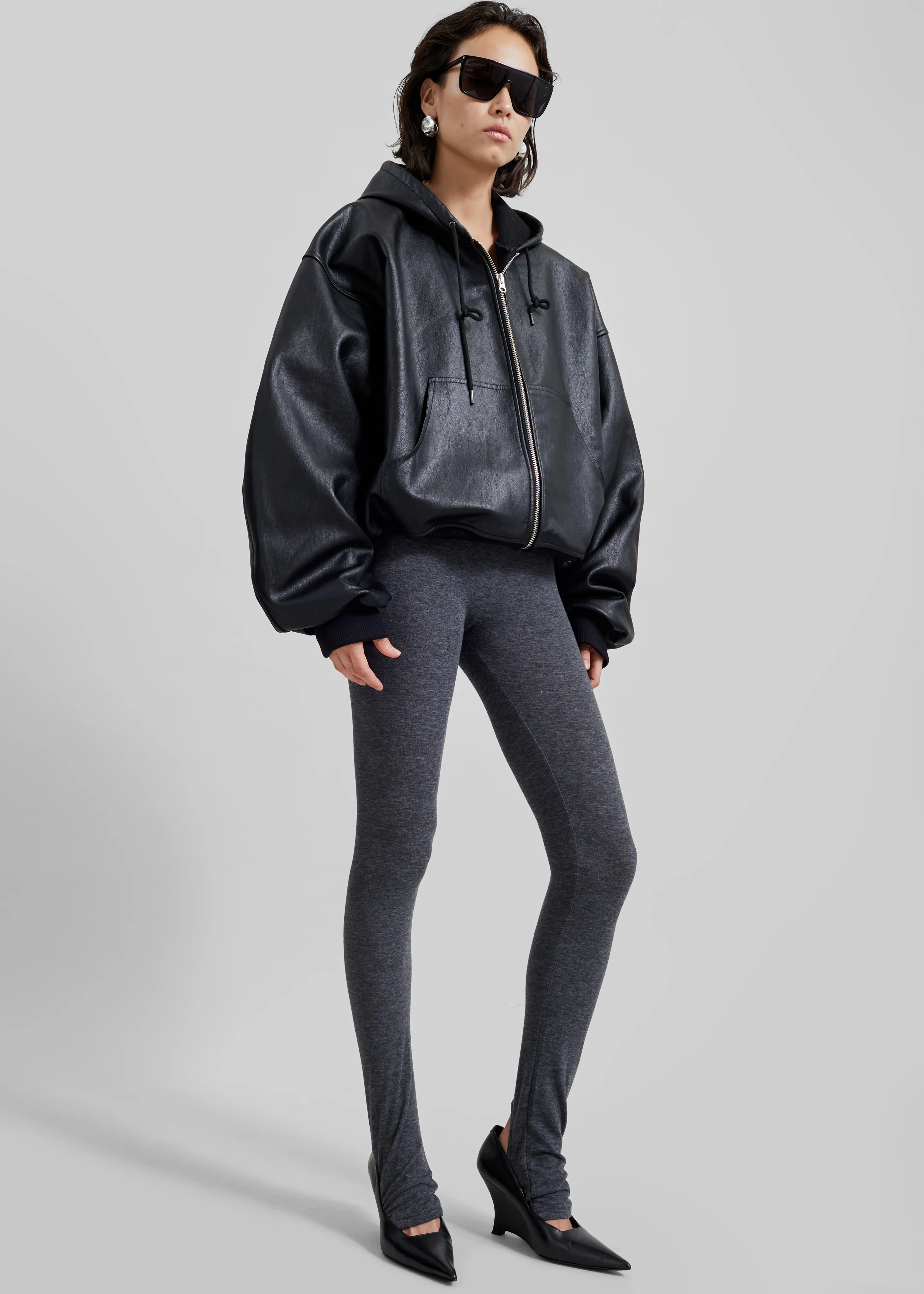 Santiago Faux Leather Jacket - Black - Image 6