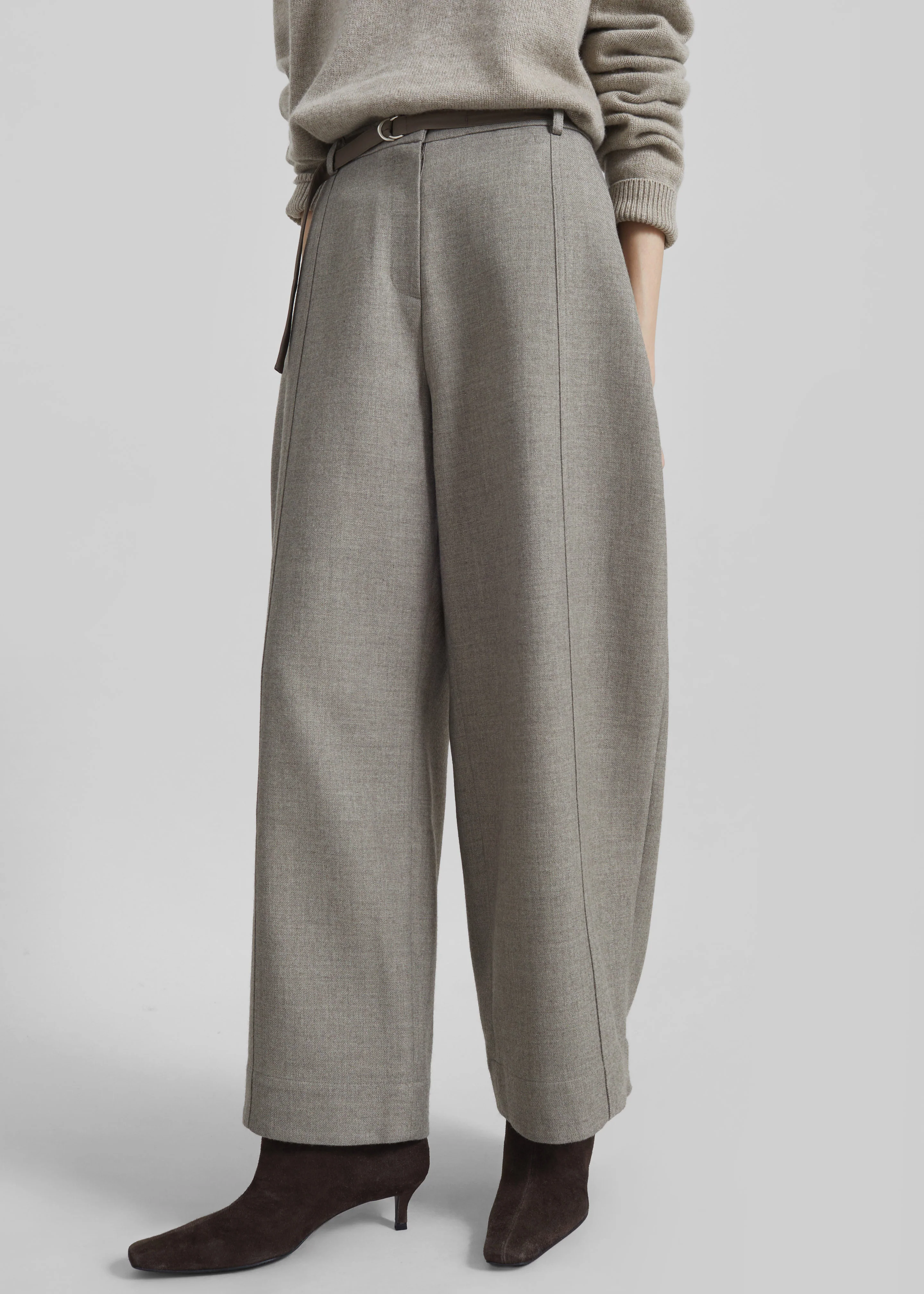 Sanve Tapered Leg Pants - Beige Melange - Image 6
