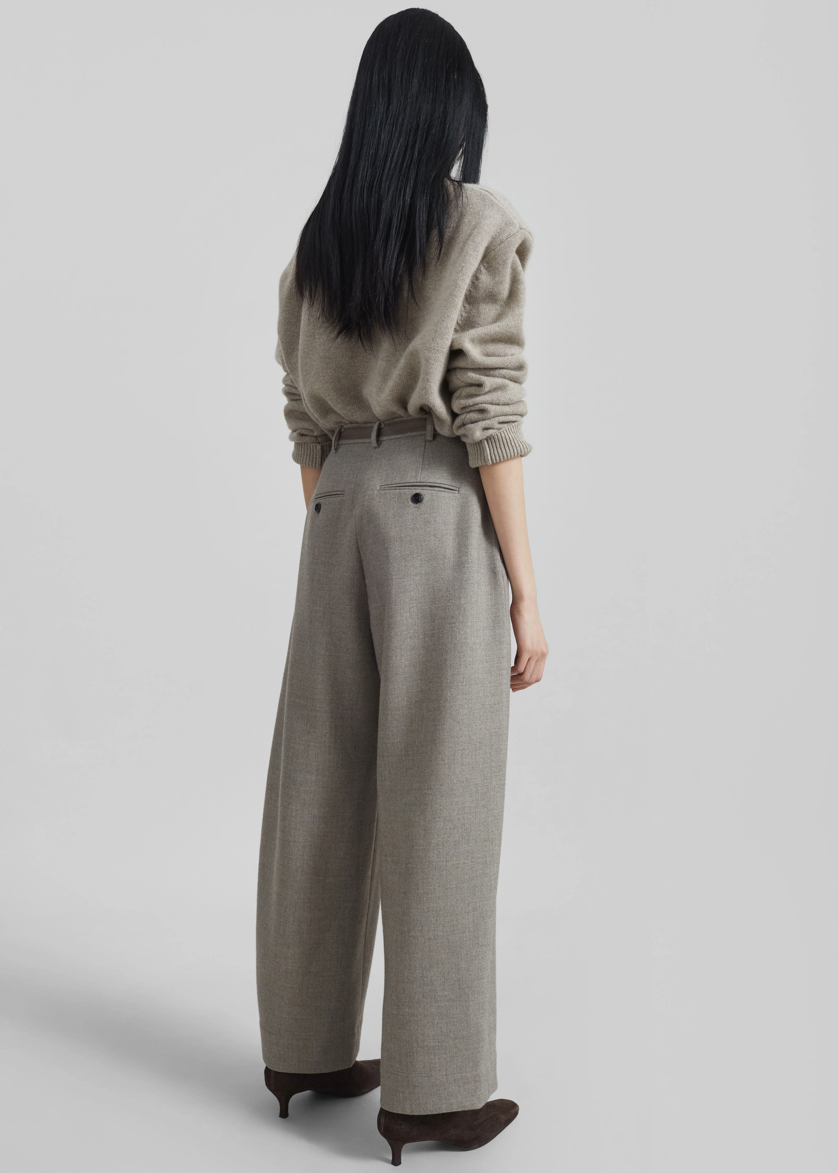 Sanve Tapered Leg Pants - Beige Melange - Image 7