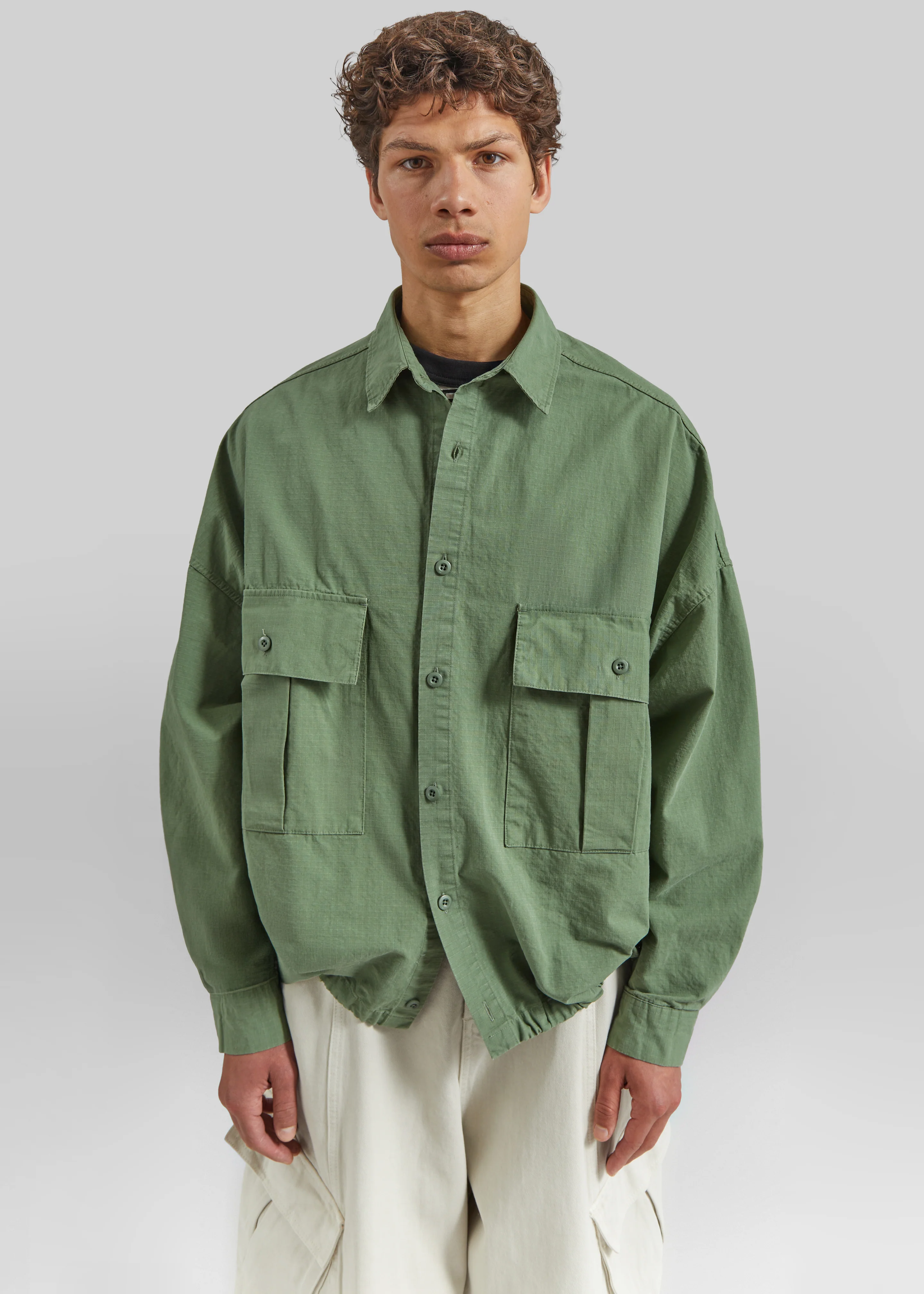 Seb Cargo Shirt - Army Green - Image 10