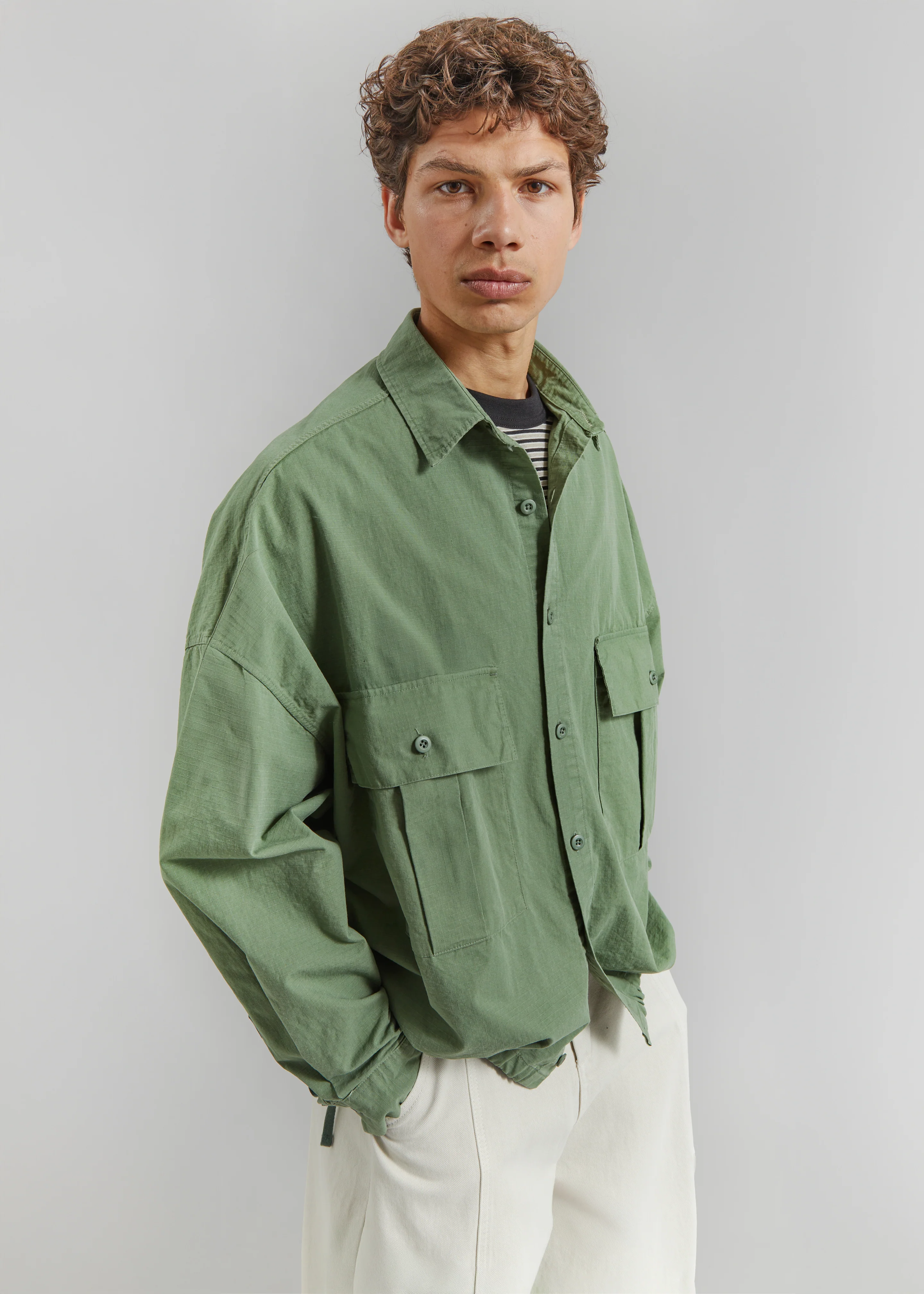 Seb Cargo Shirt - Army Green - Image 12