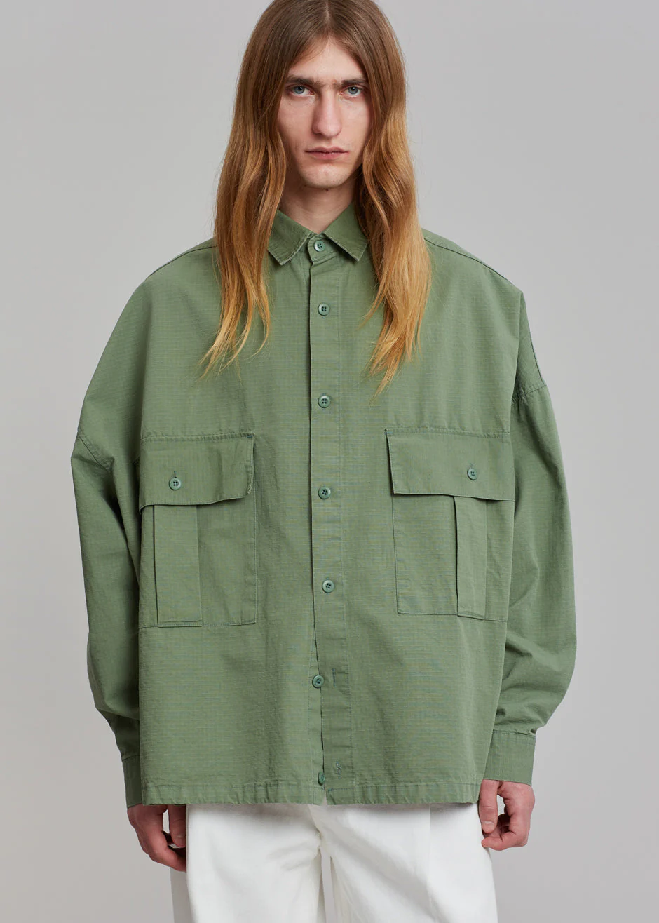 Seb Cargo Shirt - Army Green - Image 6