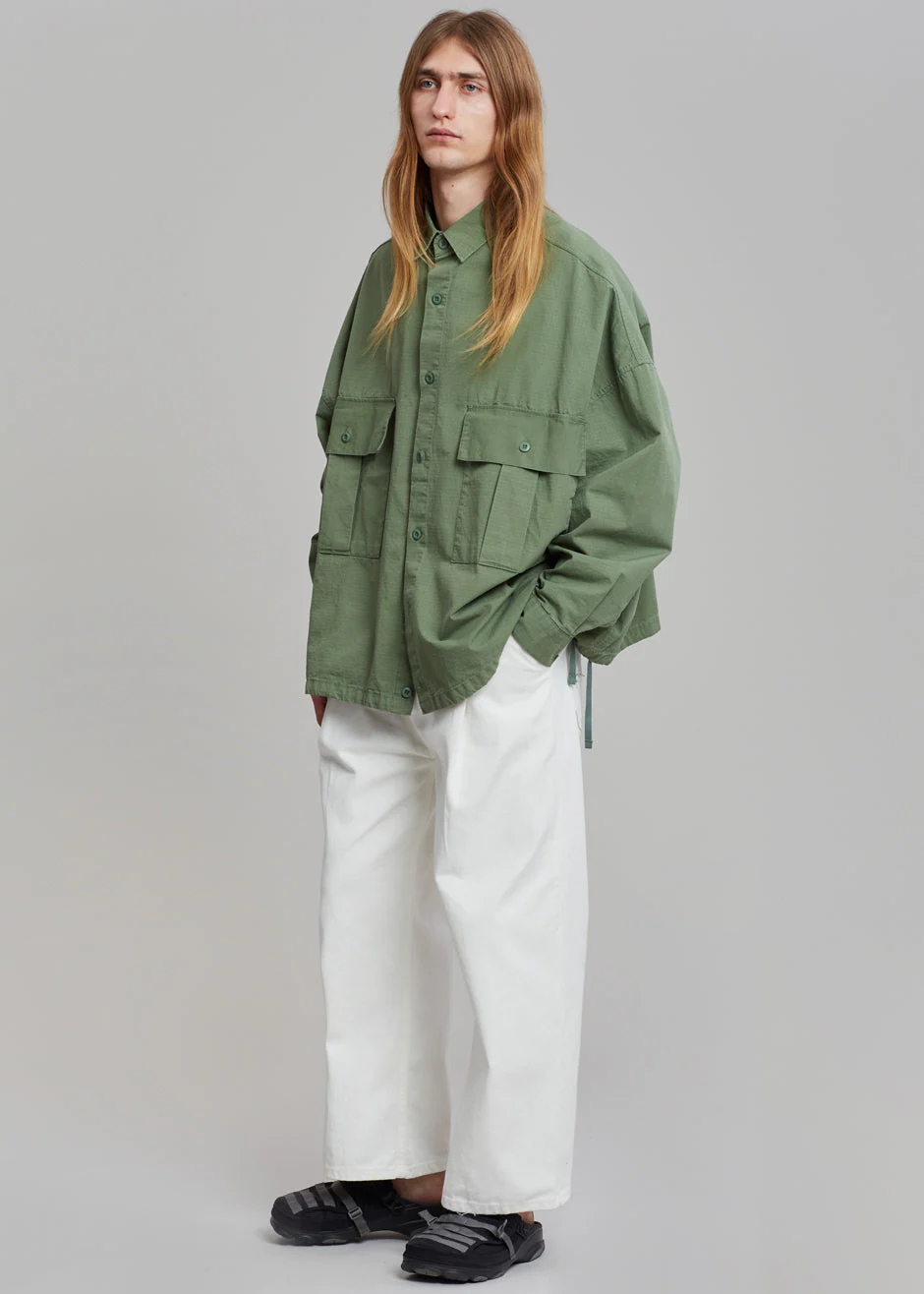 Seb Cargo Shirt - Army Green - Image 7