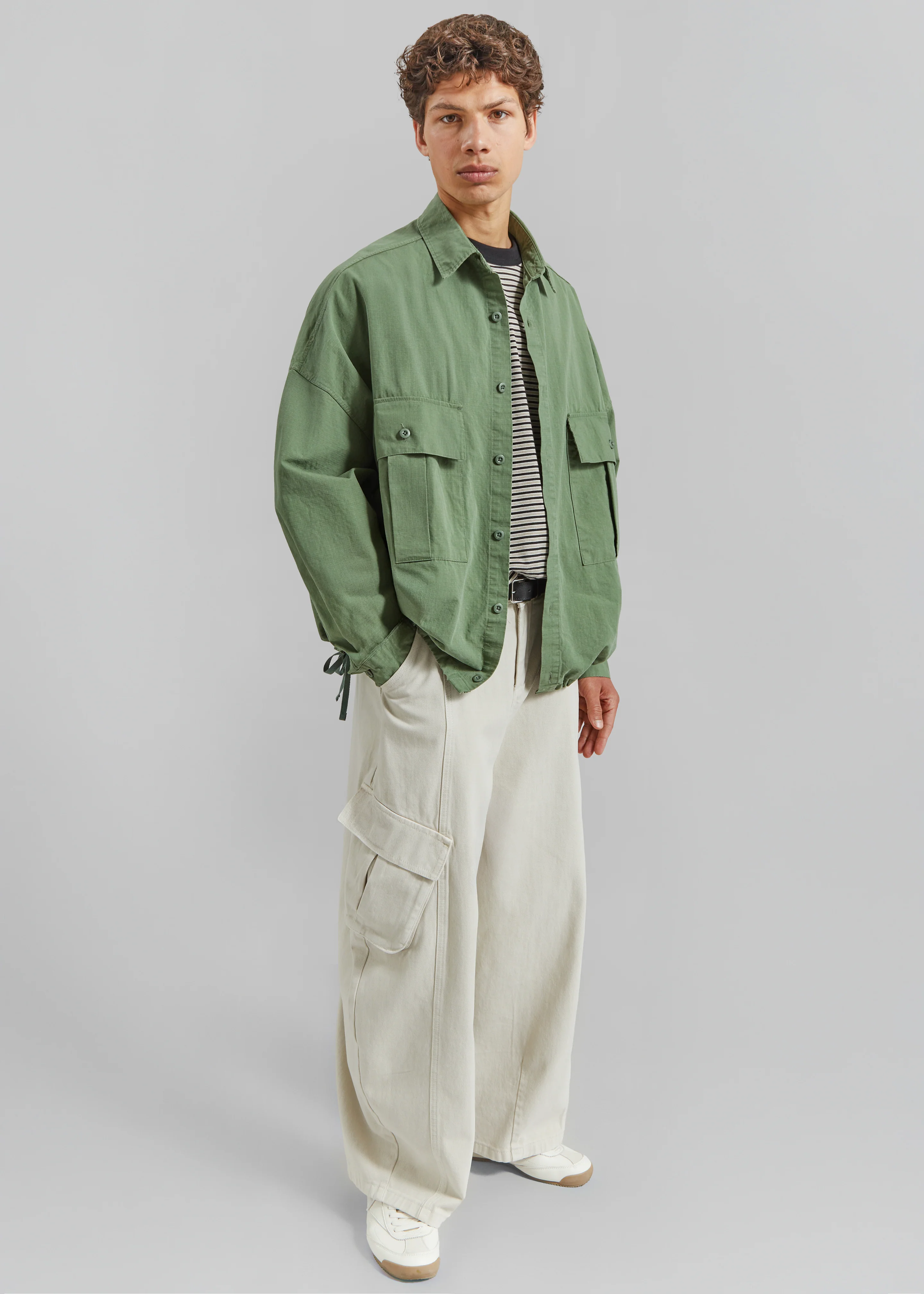 Seb Cargo Shirt - Army Green - Image 8