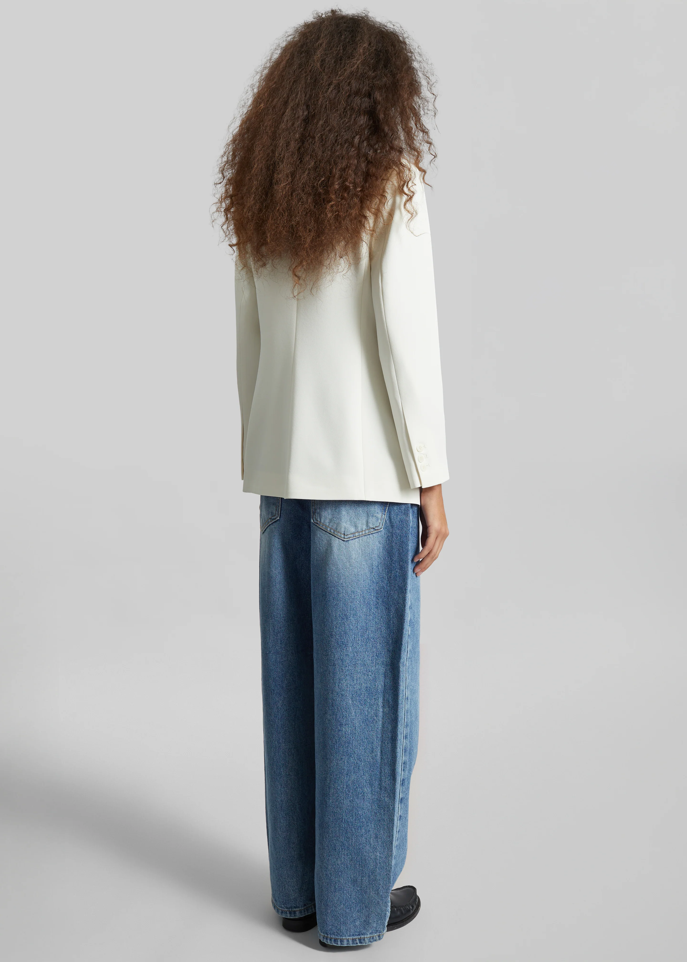 Seika Scarf Blazer - Ivory - Image 8