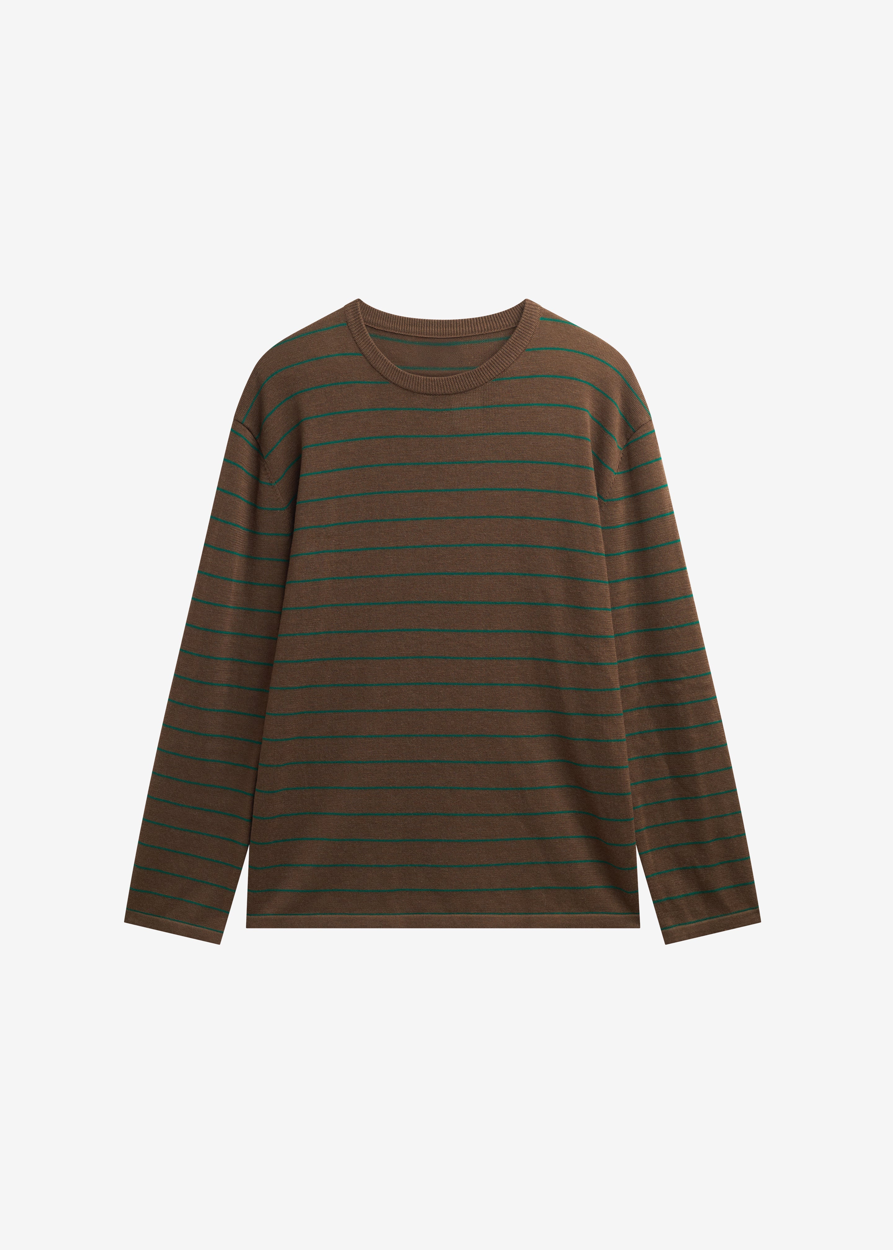 Sena Knit Pullover - Brown/Green Stripe - Image 7