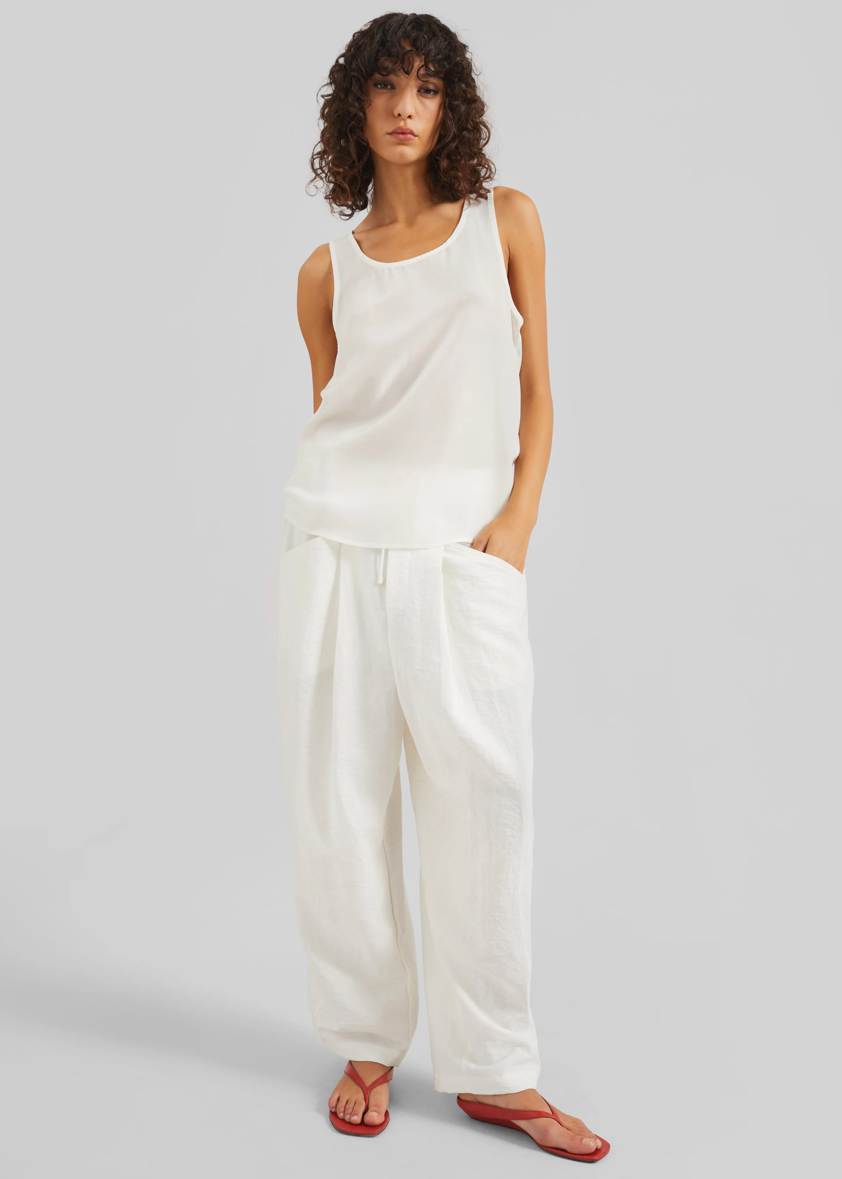 Senart Barrel Leg Pants - Ivory - Image 4