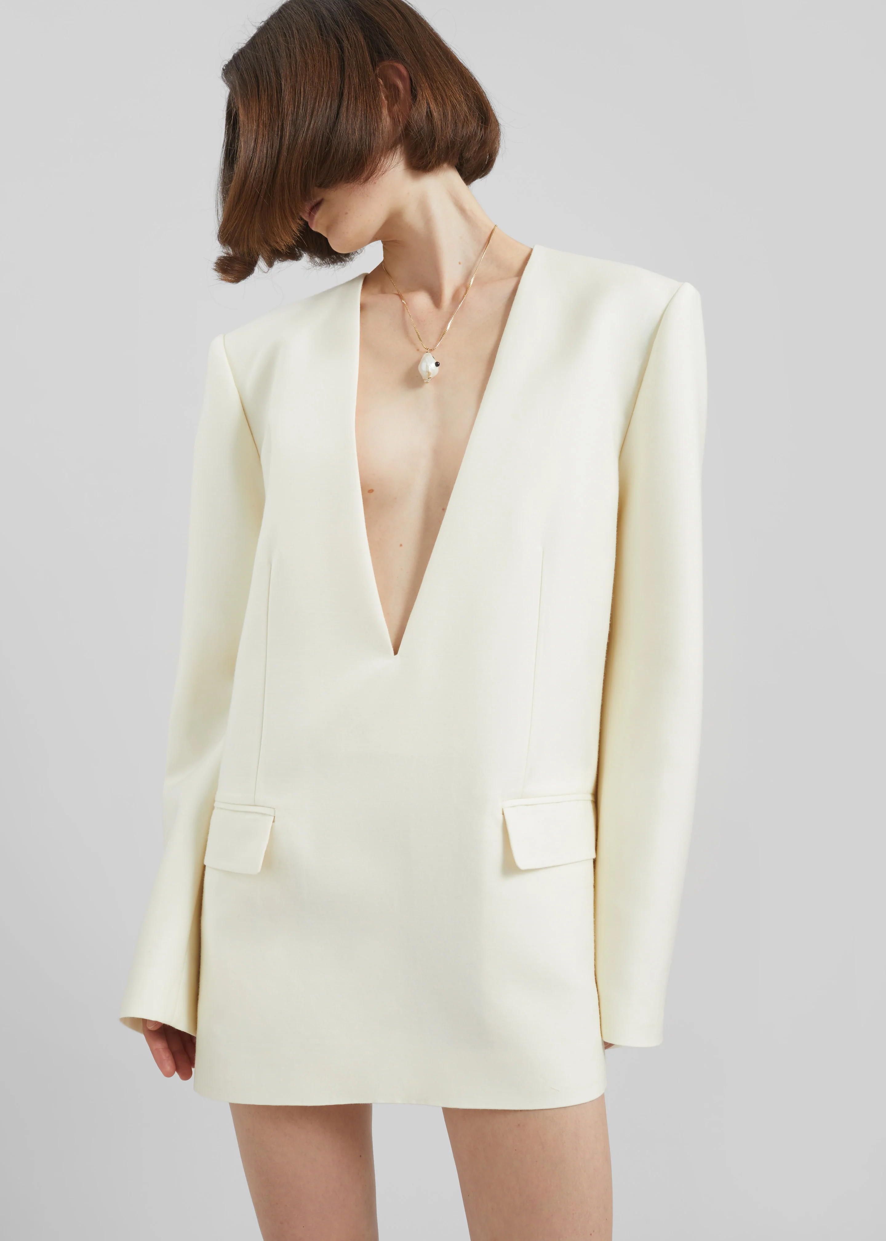 Serra Blazer Dress - Cream - Image 3