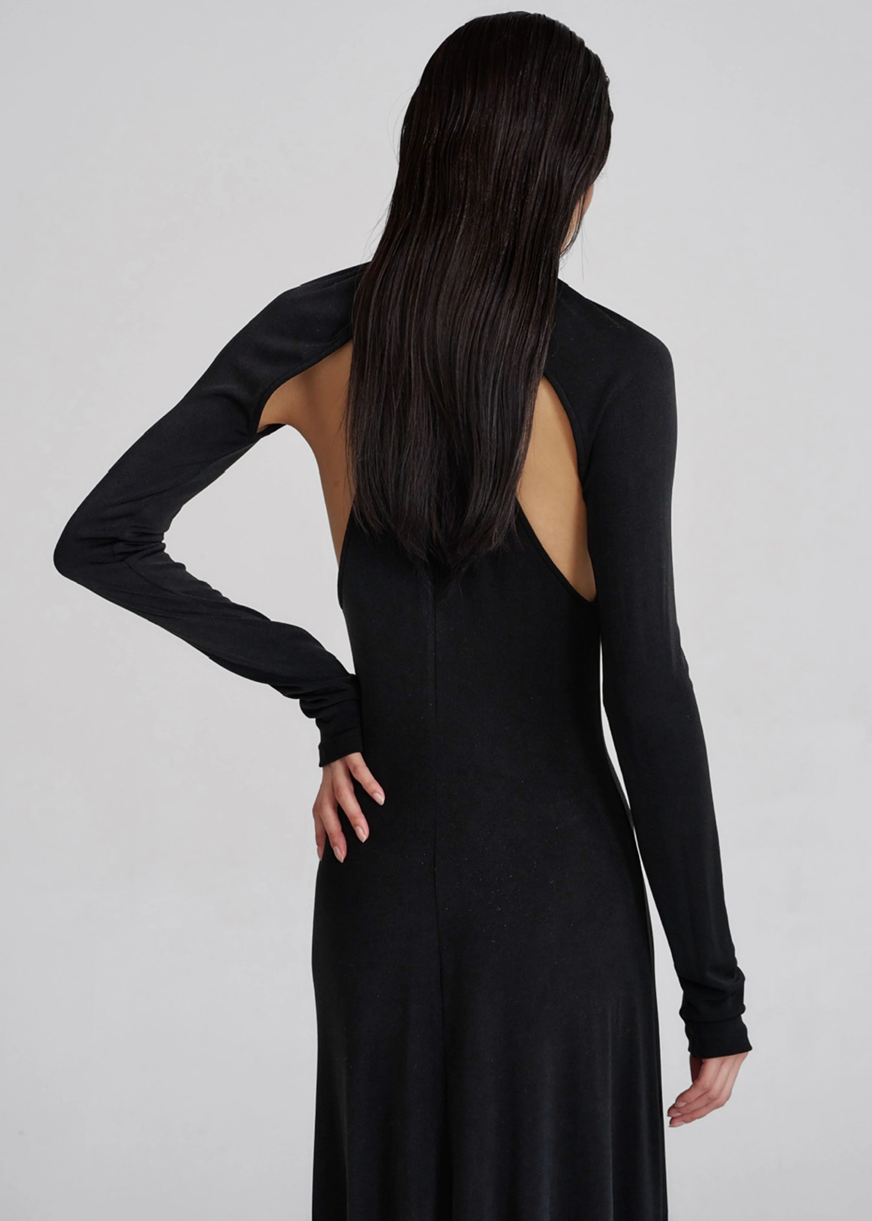 Seskin Evening Maxi Dress - Black - Image 5