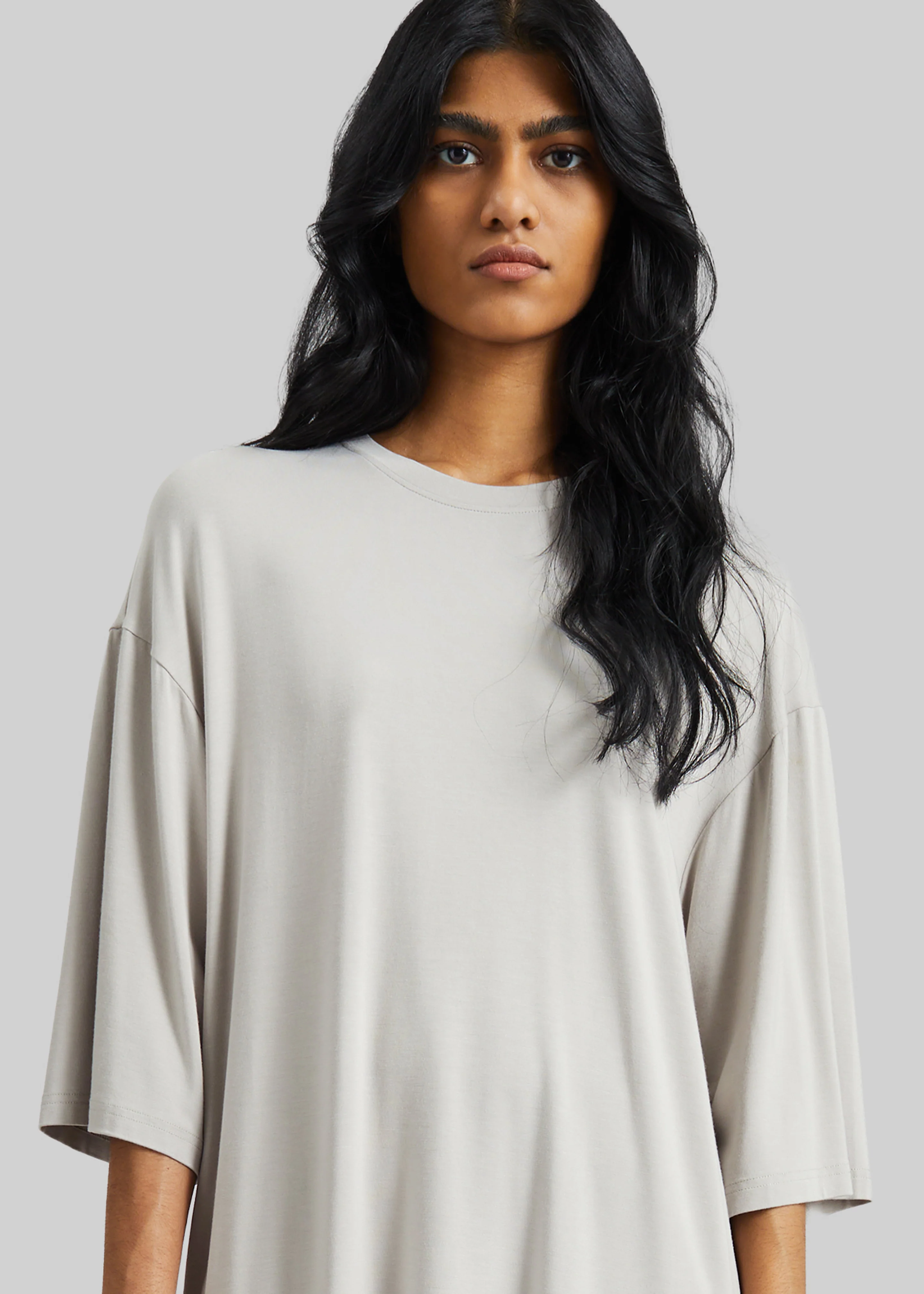 Sian Oversized T-Shirt Dress - Slate Grey - Image 2