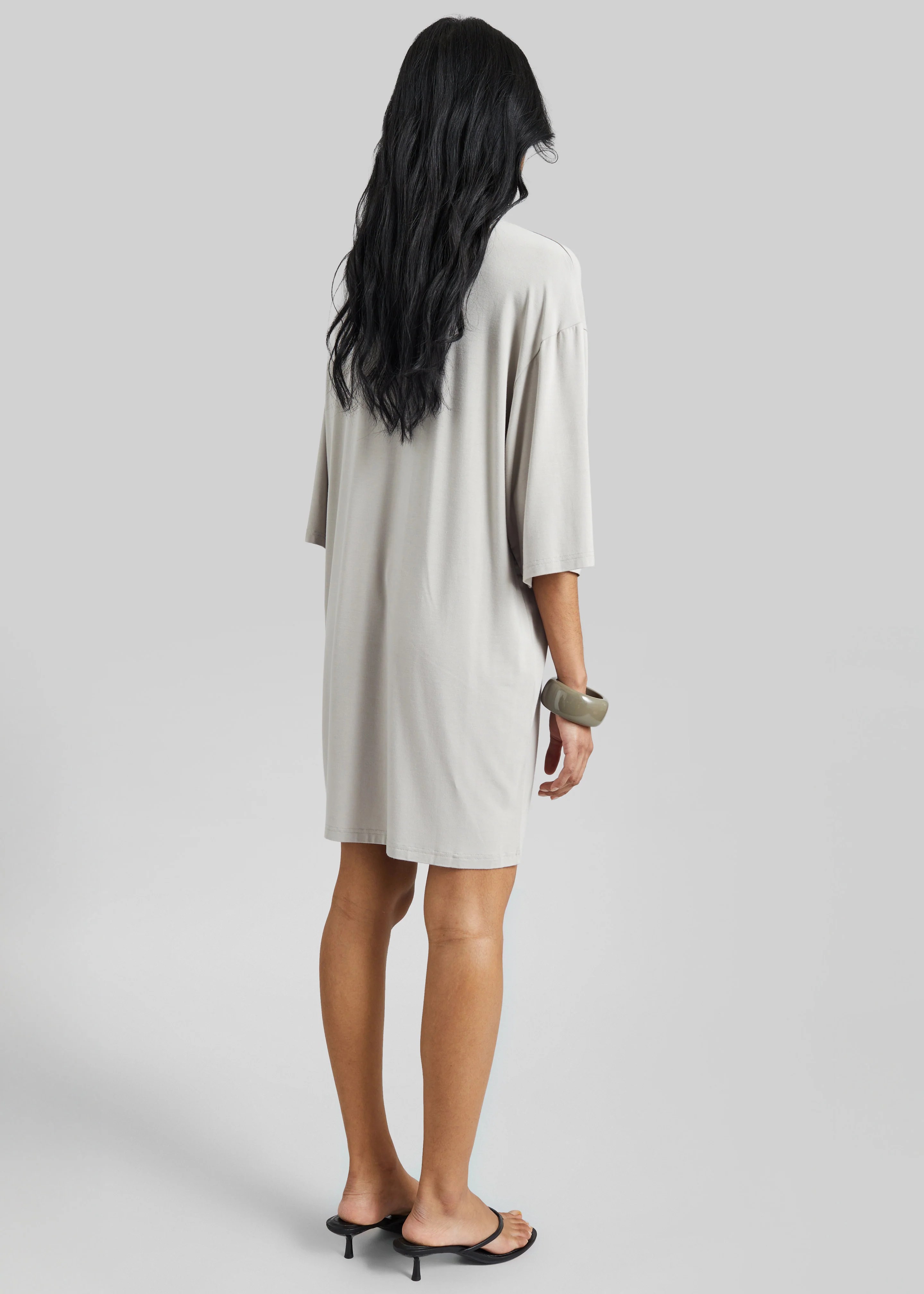 Sian Oversized T-Shirt Dress - Slate Grey - Image 6