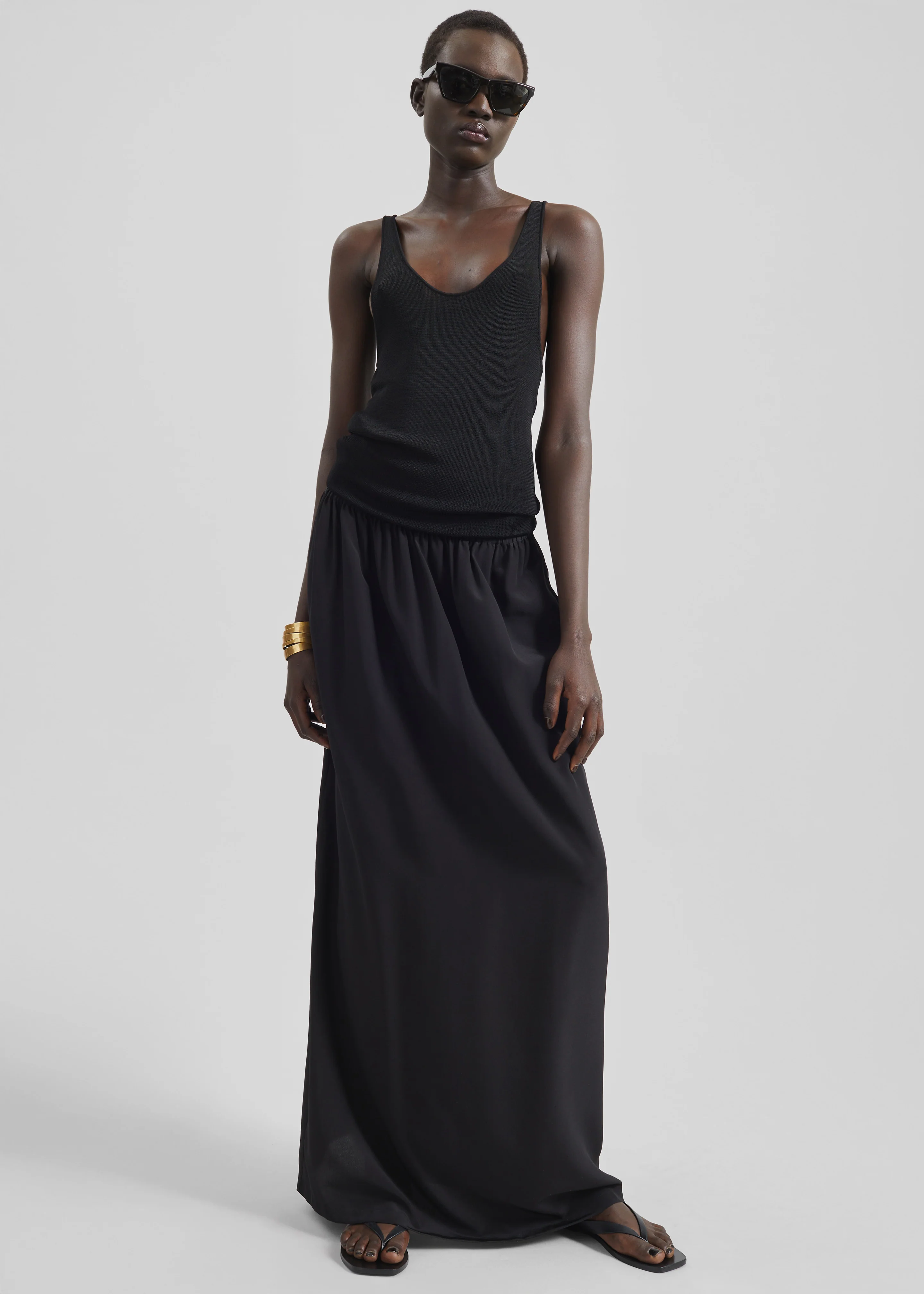 Sibena Silk Maxi Skirt - Black - Image 2