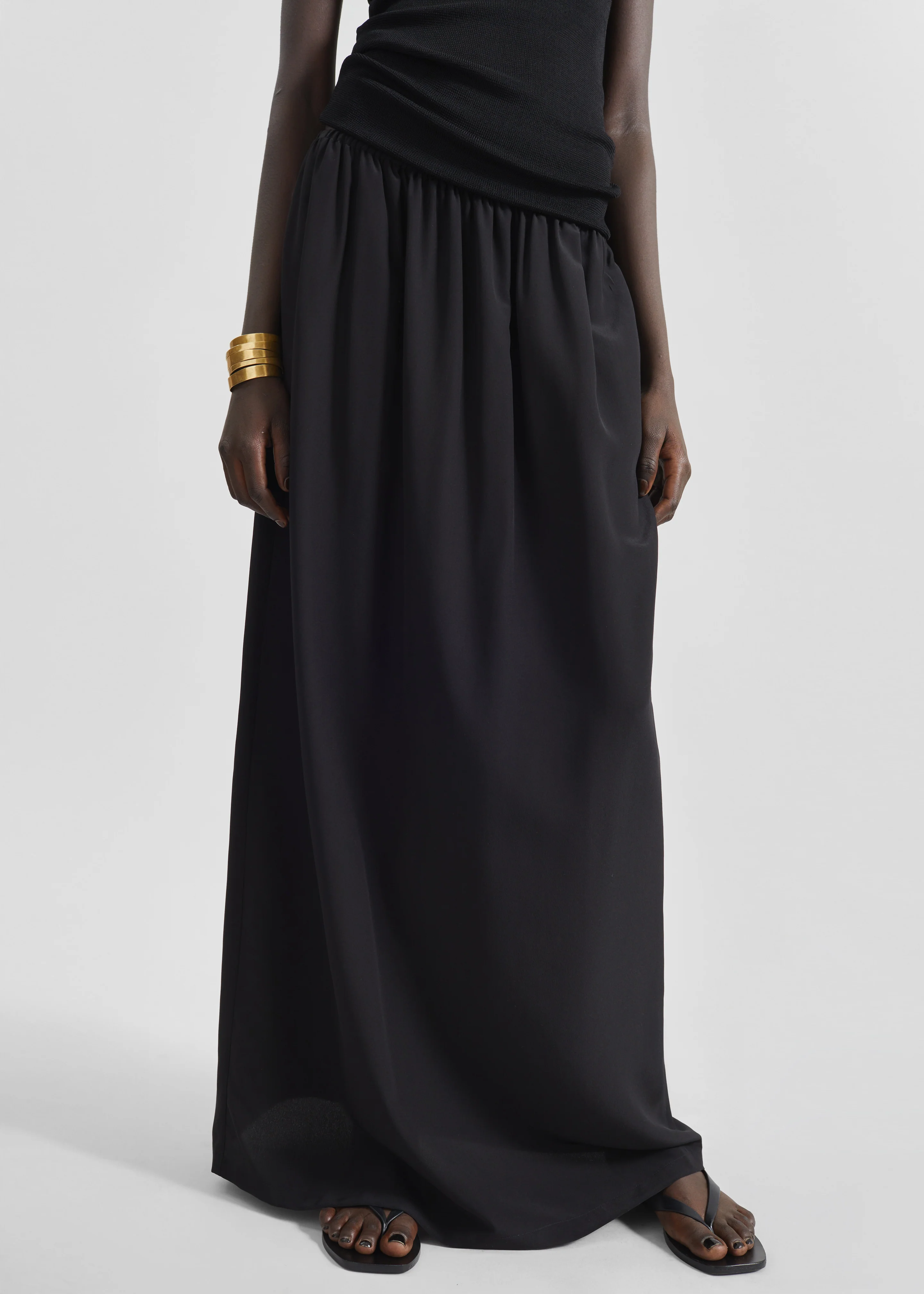 Sibena Silk Maxi Skirt - Black - Image 4